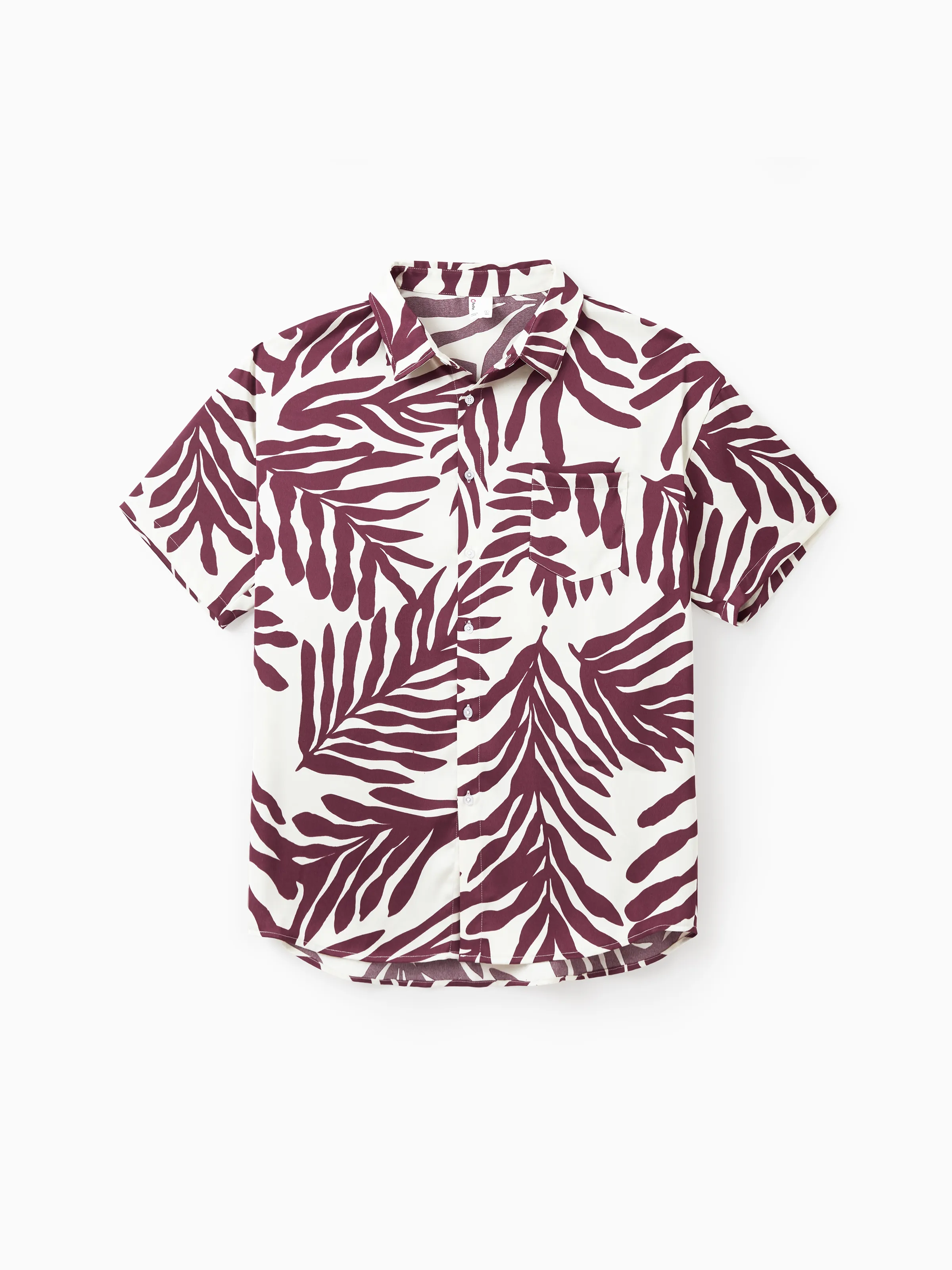 Family Matching Outfits Red Leaf Print Shirts and Strap Belted Dress for Hawaii/Cruise/Resort/Casual Wear White - Image 23