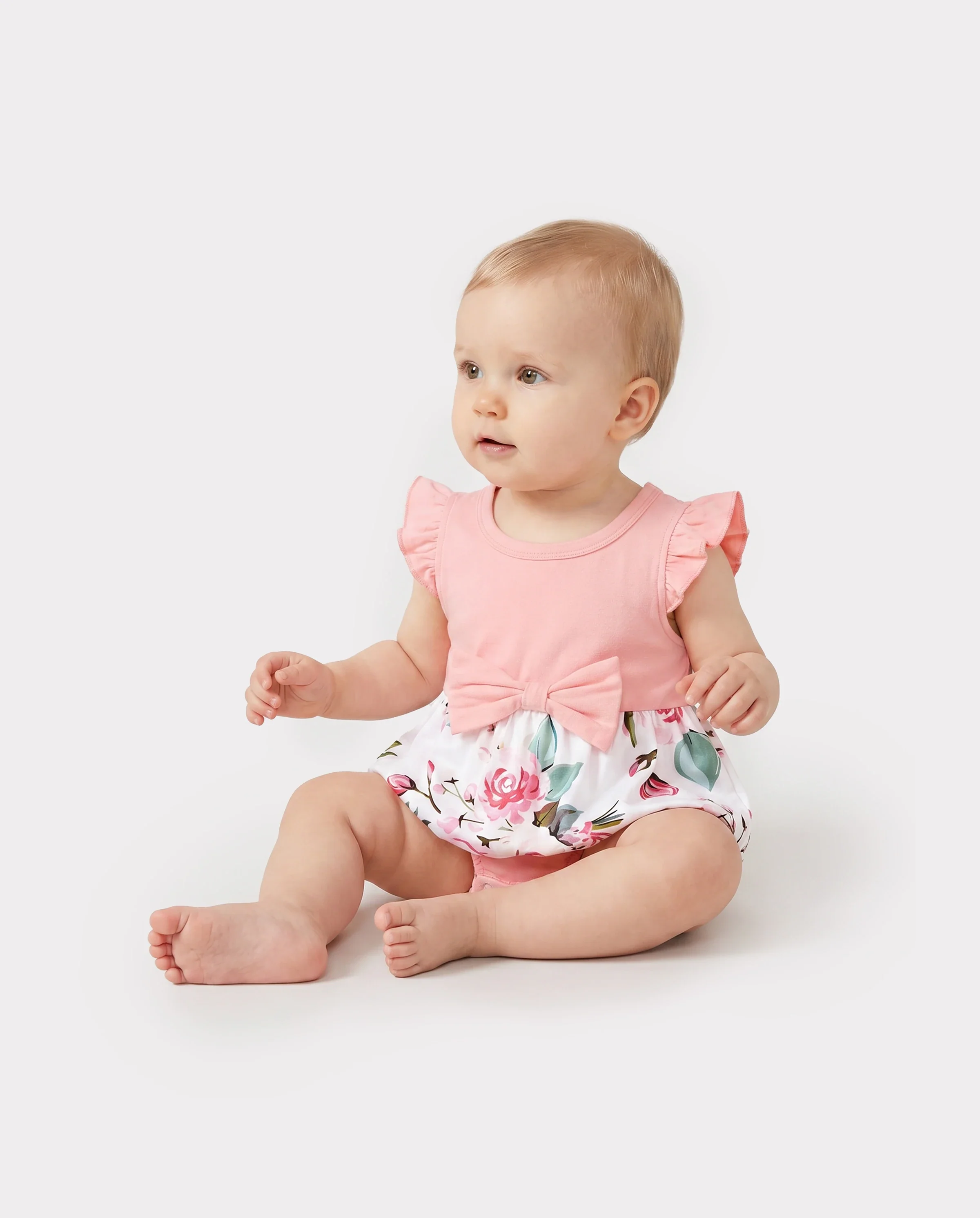 Family Matching Pink Sleeveless Splicing Floral Print Midi Dresses and Colorblock Short-sleeve Polo Shirts Sets Pink - Image 4