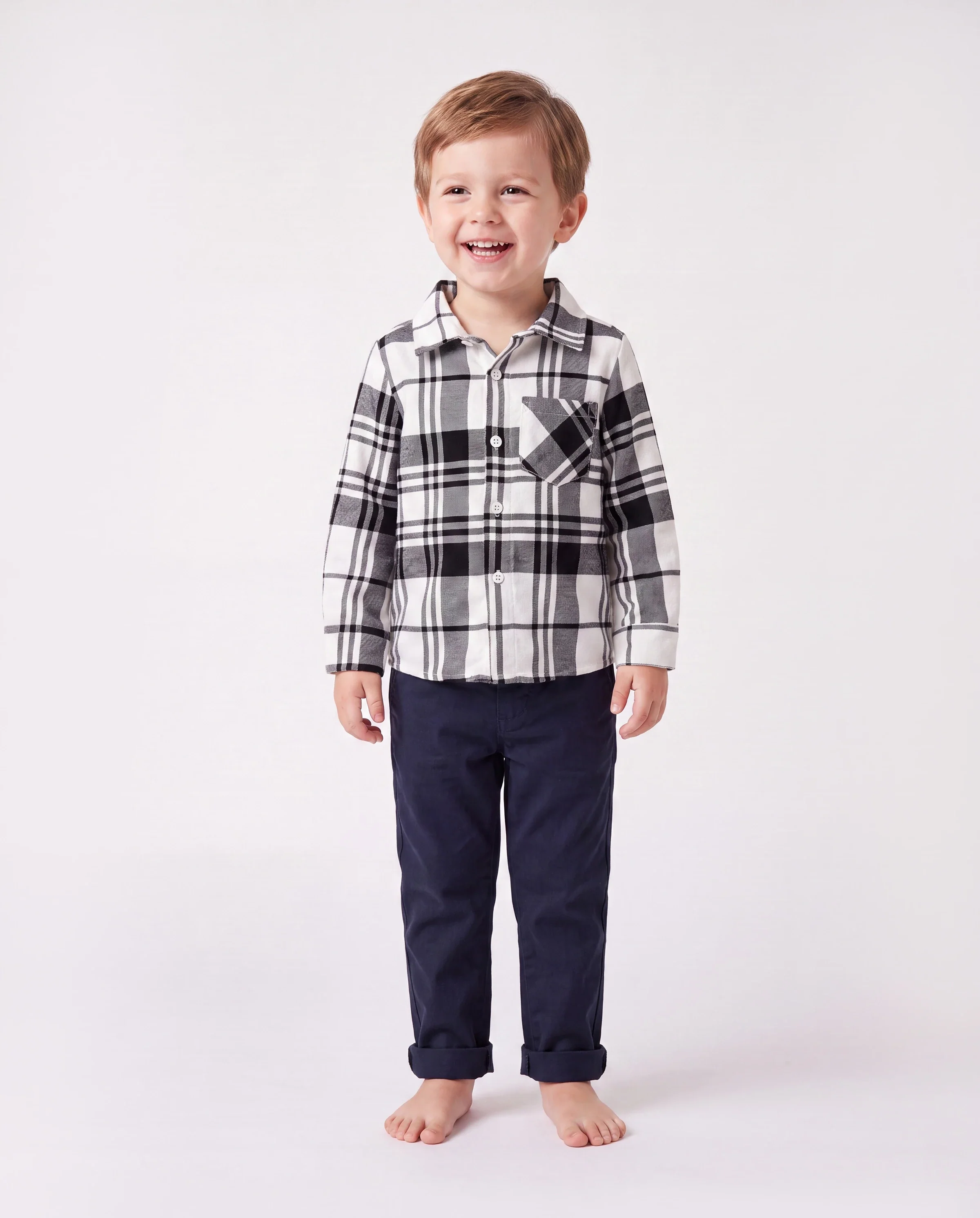 Family Matching Sets Black Plaid Shirt or Elegant Off-Shoulder Cross Front Tulle Mesh Dress Black - Image 4