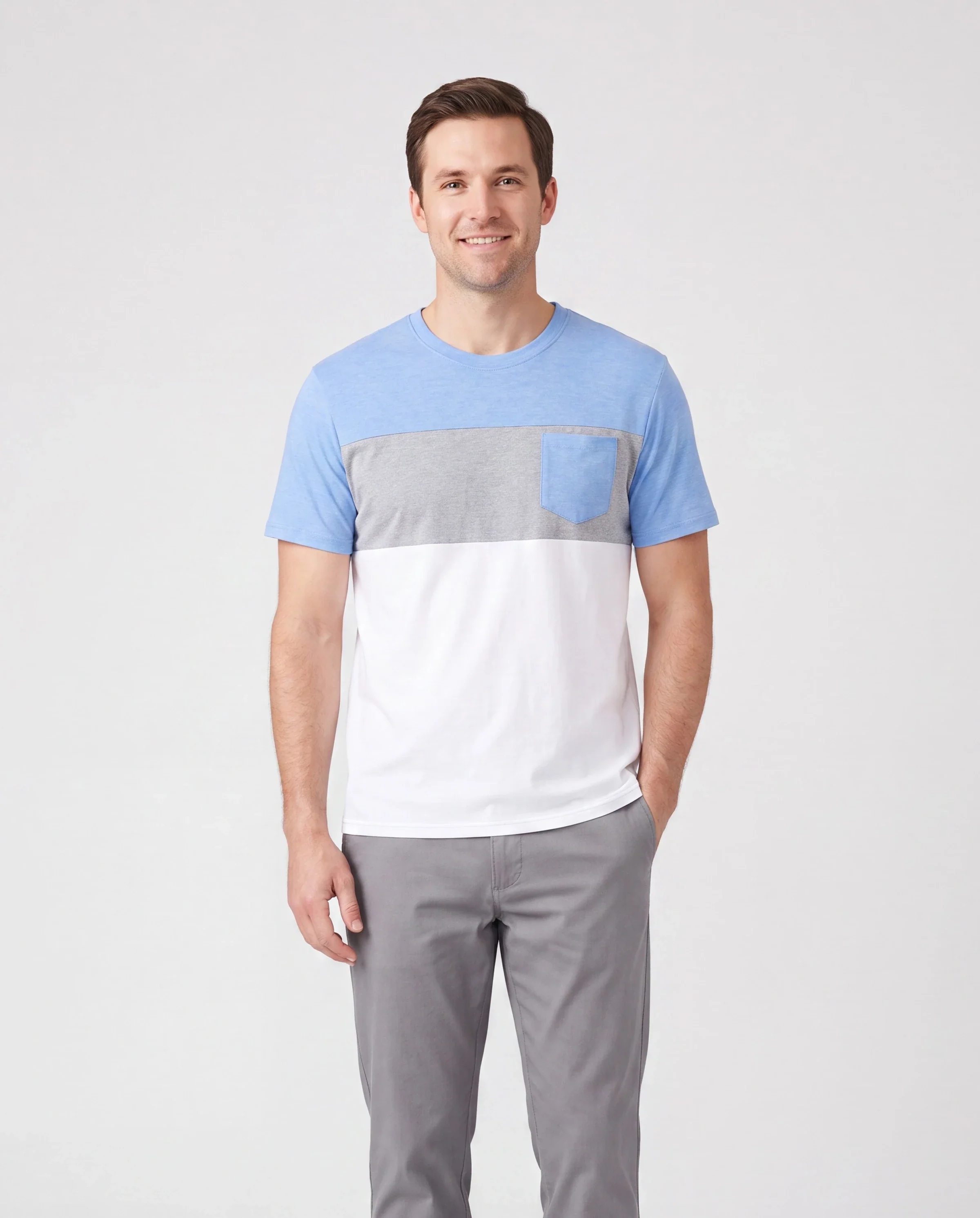 Family Matching Sets Butterfly Soft Casual Tee & Below Knee Dresses with Belted Design Blue Light Blue - Image 6