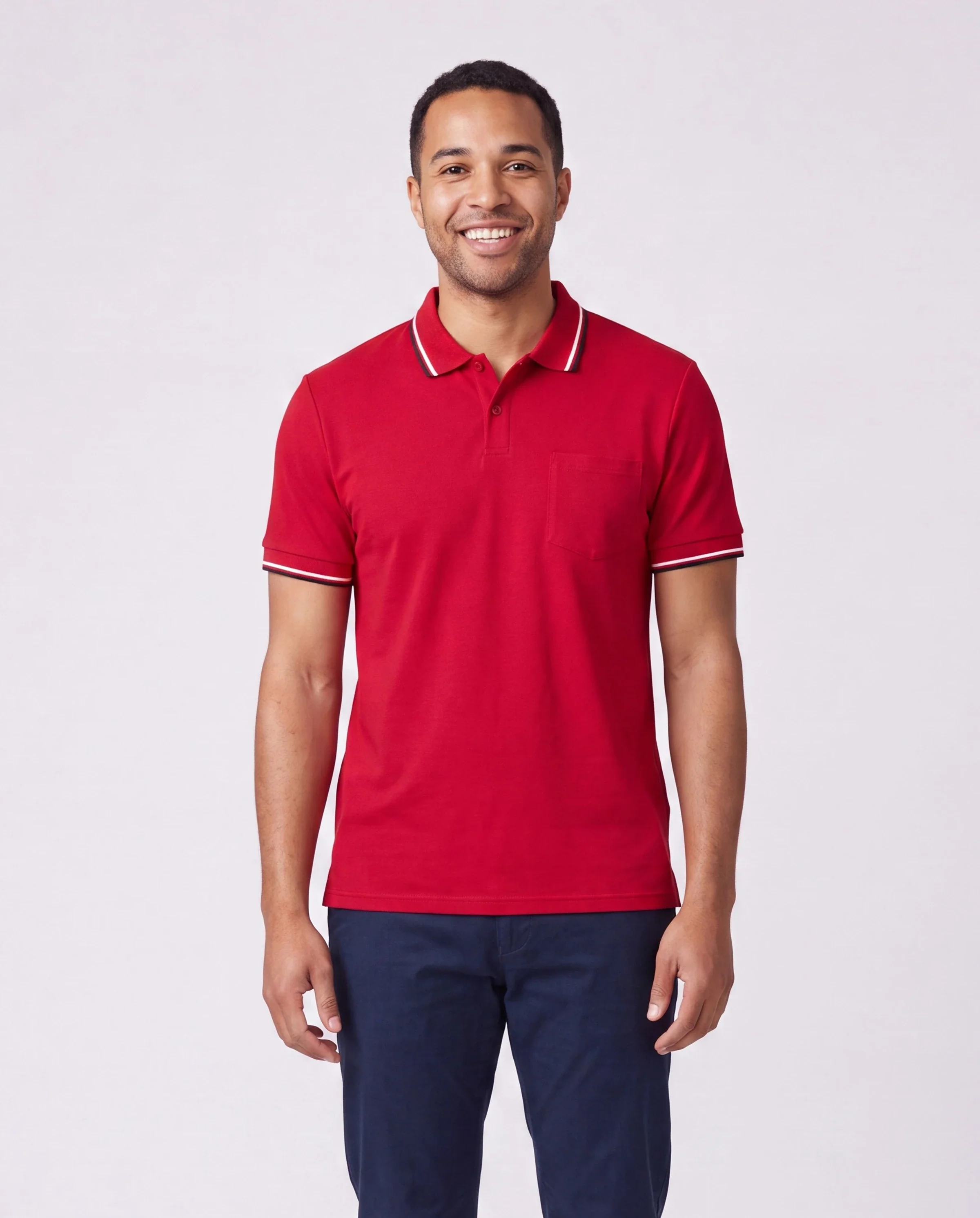 Family Matching Solid Color Short-sleeve Laper-collar Tops and Mermaid/Mesh Dresses Sets Red - Image 6