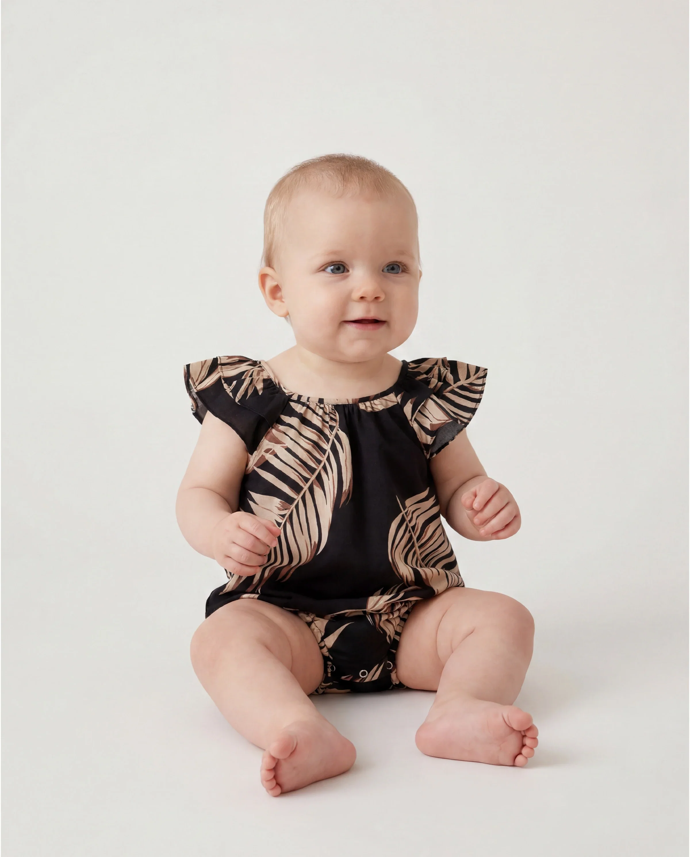 Family Matching Solid Leaf Sleeveless Halter Dresses And Short Sleeve Tops Sets Black - Image 4