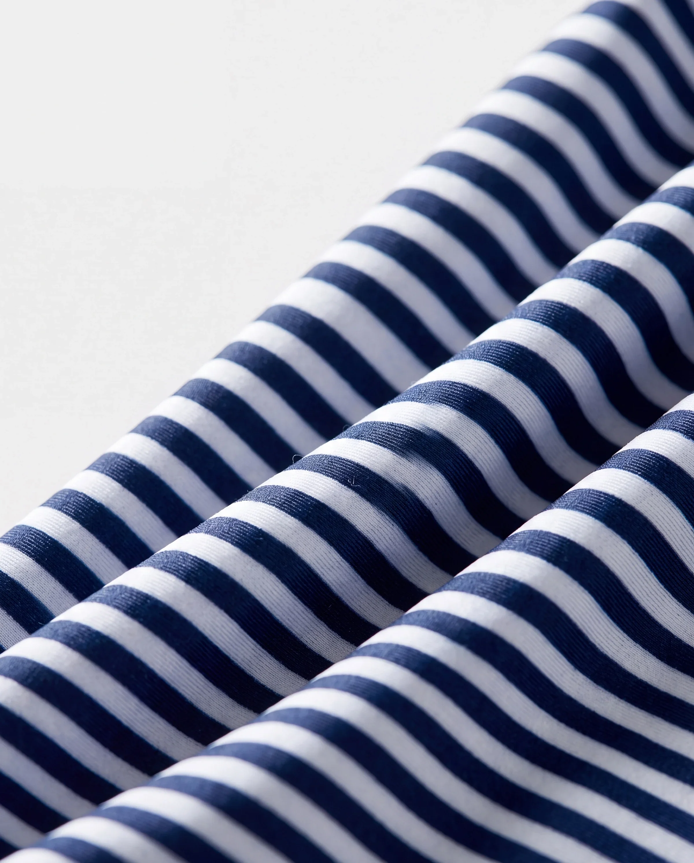Family Matching Stripe Swim Trunks or One-piece Strap Swimsuit Dark Blue+white - Image 6