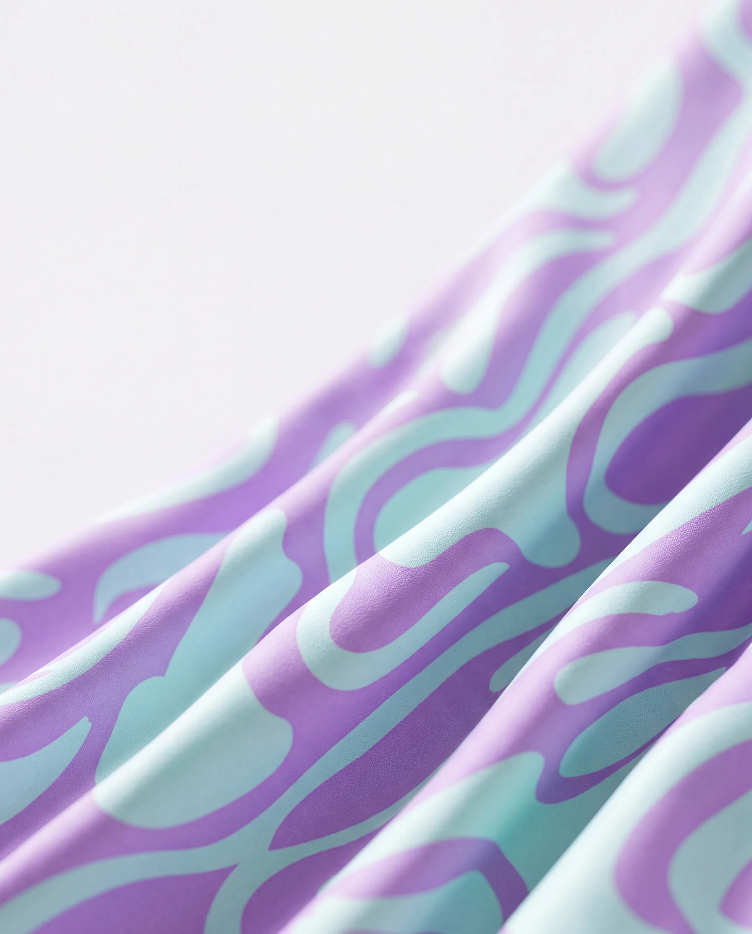 Family Matching Trendy Purple & Blue Wave Print Swim Trunks or Midriff Cutout One-Piece Swimsuit Purple - Image 6