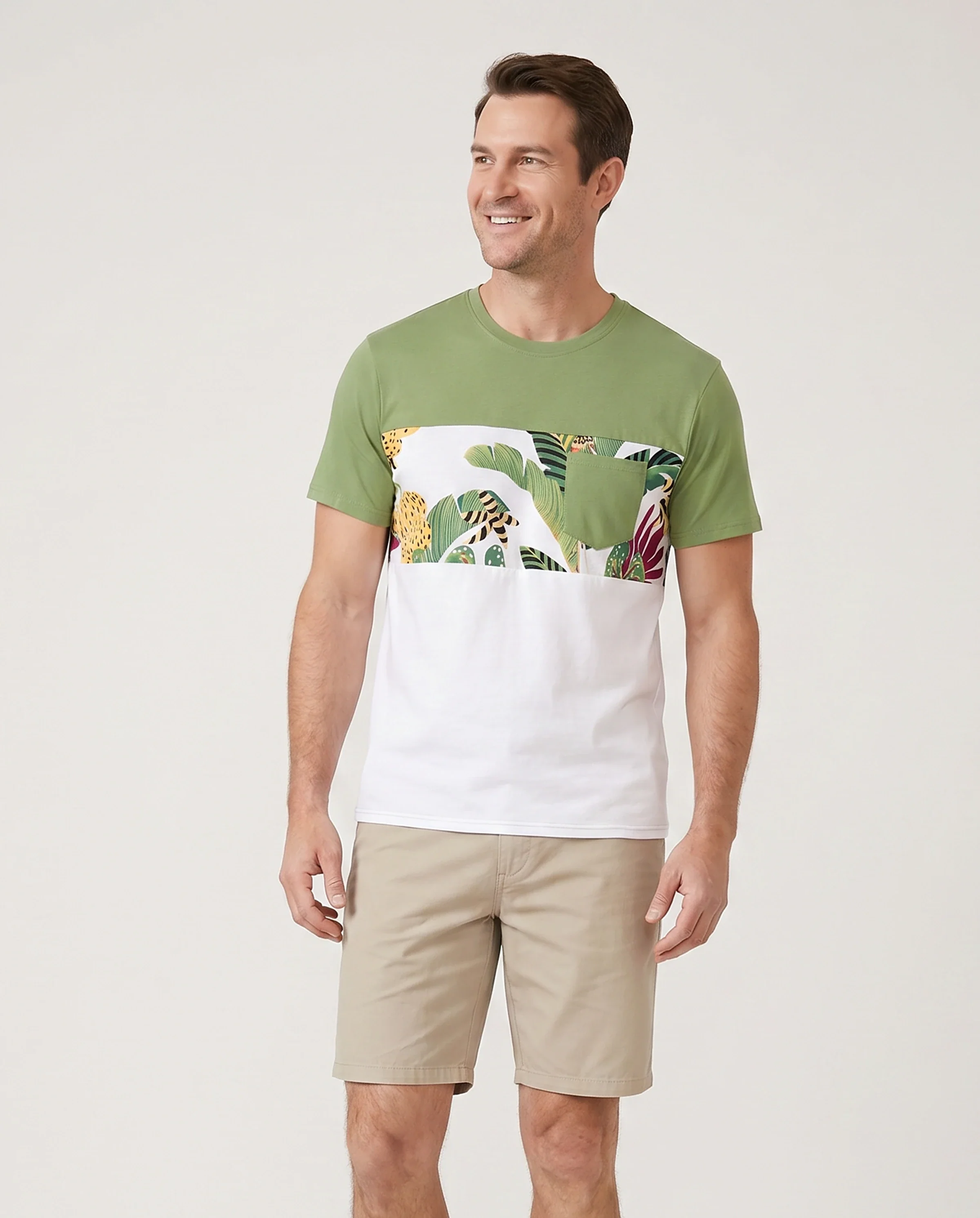 Family Matching Tropical Floral Print Short-sleeve Top or Camisole Dress Set Multi-color - Image 6