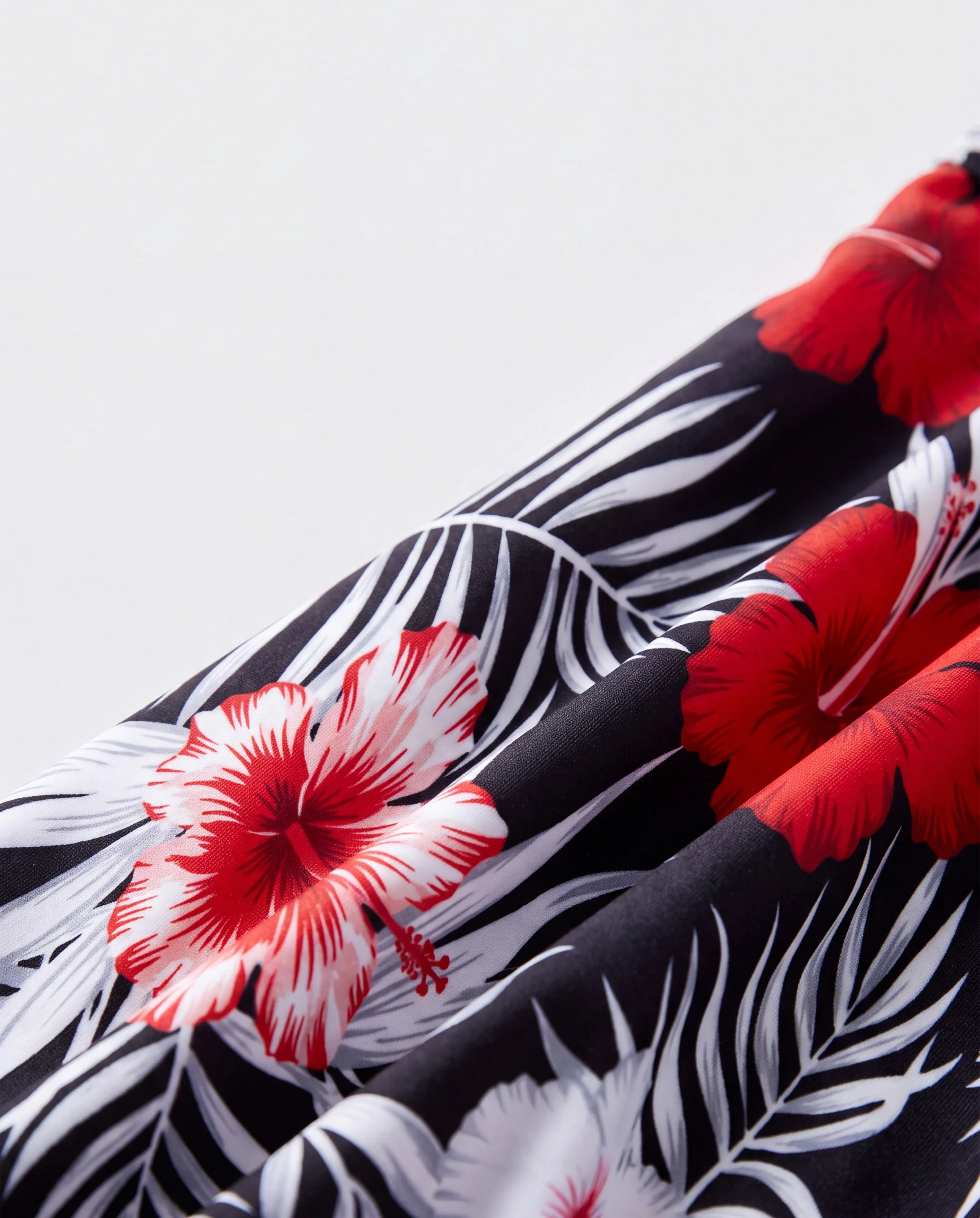Family Matching Tropical Floral Swim Trunk or 2 Pieces Halter Swimsuit Black - Image 6