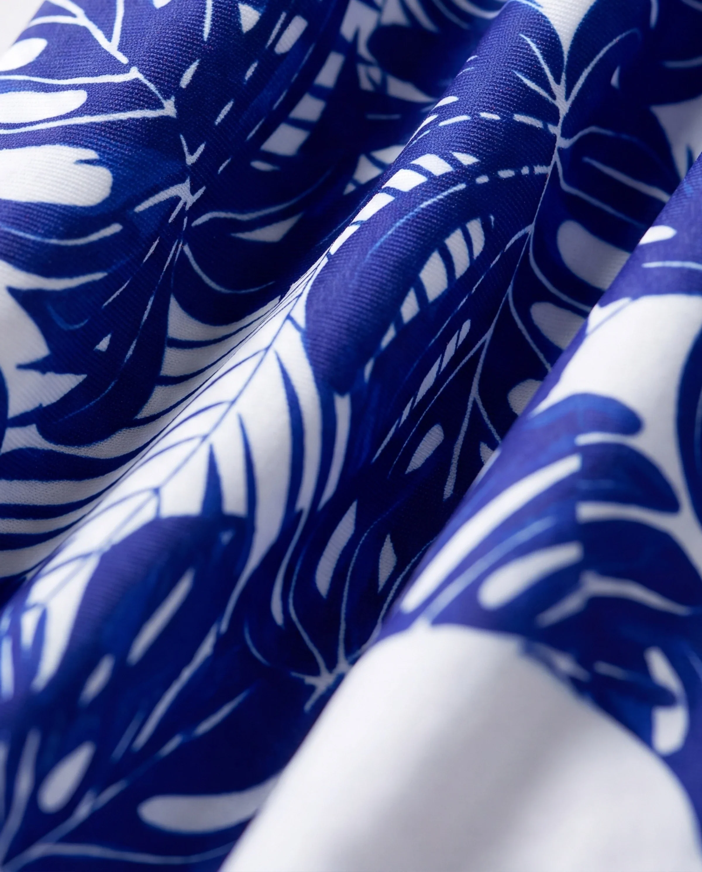 Family Matching Tropical Leaf Print Swim Trunks or Hollow-out Crisscross Straps One-piece Swimsuit Blue - Image 6