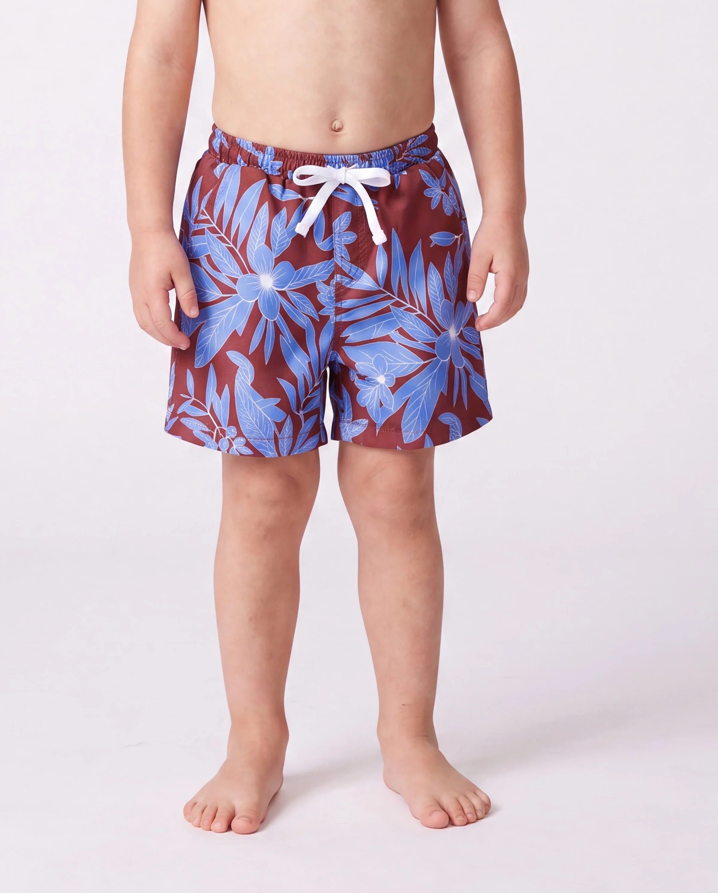 Family Matching Tropical Leaf Print Swimsuits Cutout One-Piece & Swim Trunks Set Multi-color - Image 2