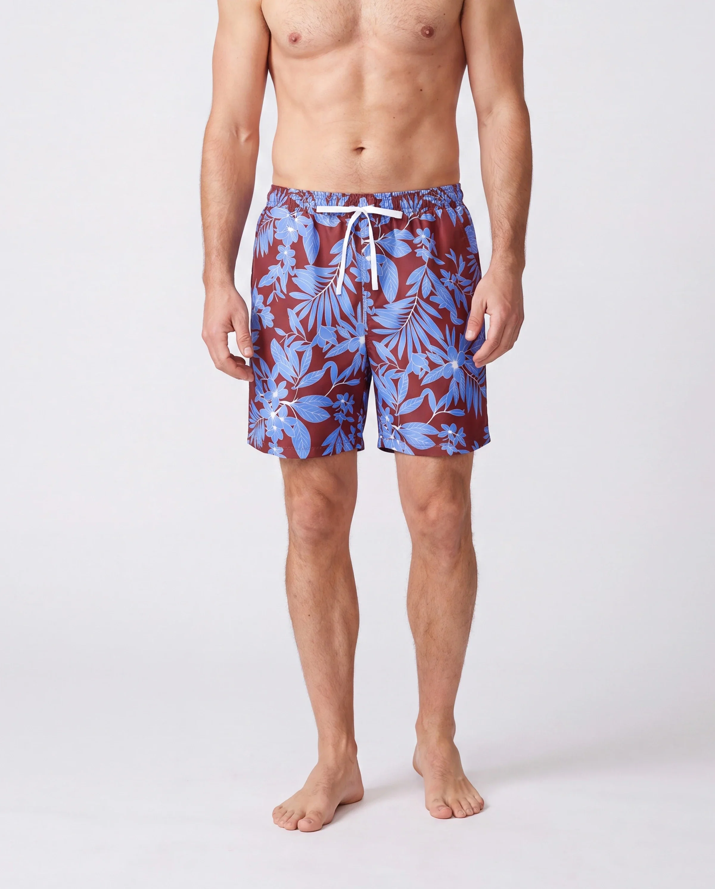 Family Matching Tropical Leaf Print Swimsuits Cutout One-Piece & Swim Trunks Set Multi-color - Image 3