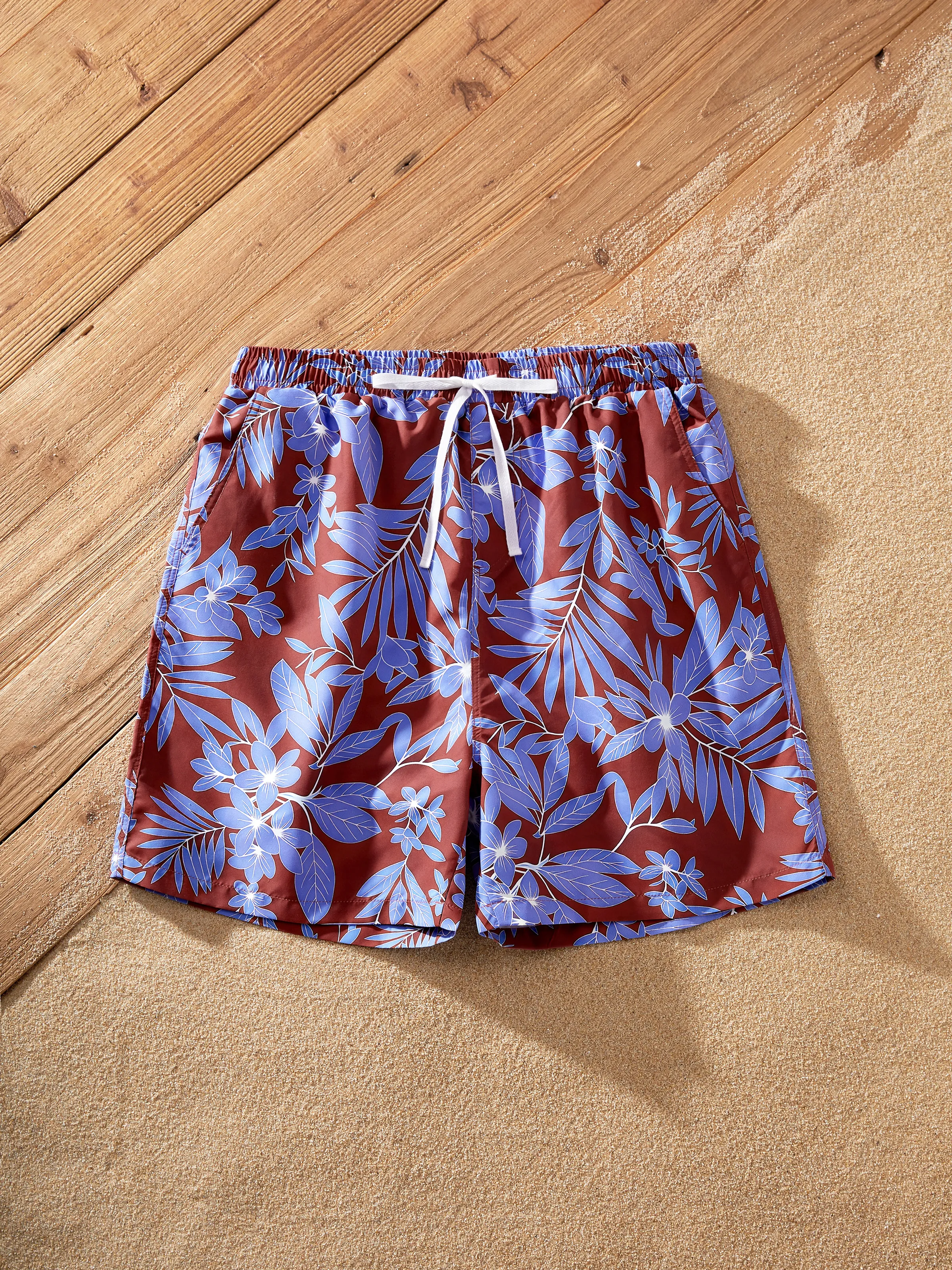 Family Matching Tropical Leaf Print Swimsuits Cutout One-Piece & Swim Trunks Set Multi-color - Image 10