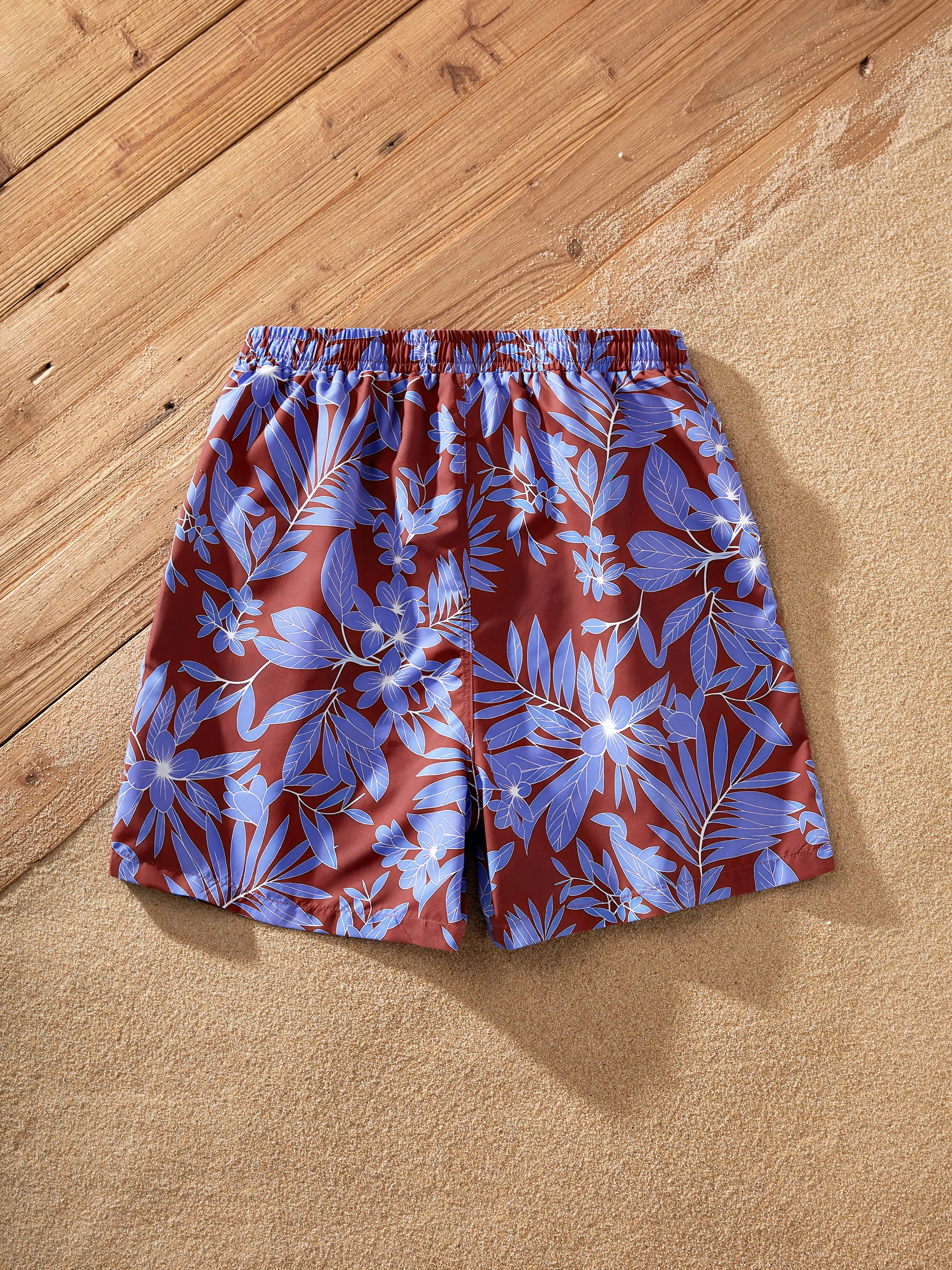 Family Matching Tropical Leaf Print Swimsuits Cutout One-Piece & Swim Trunks Set Multi-color - Image 11