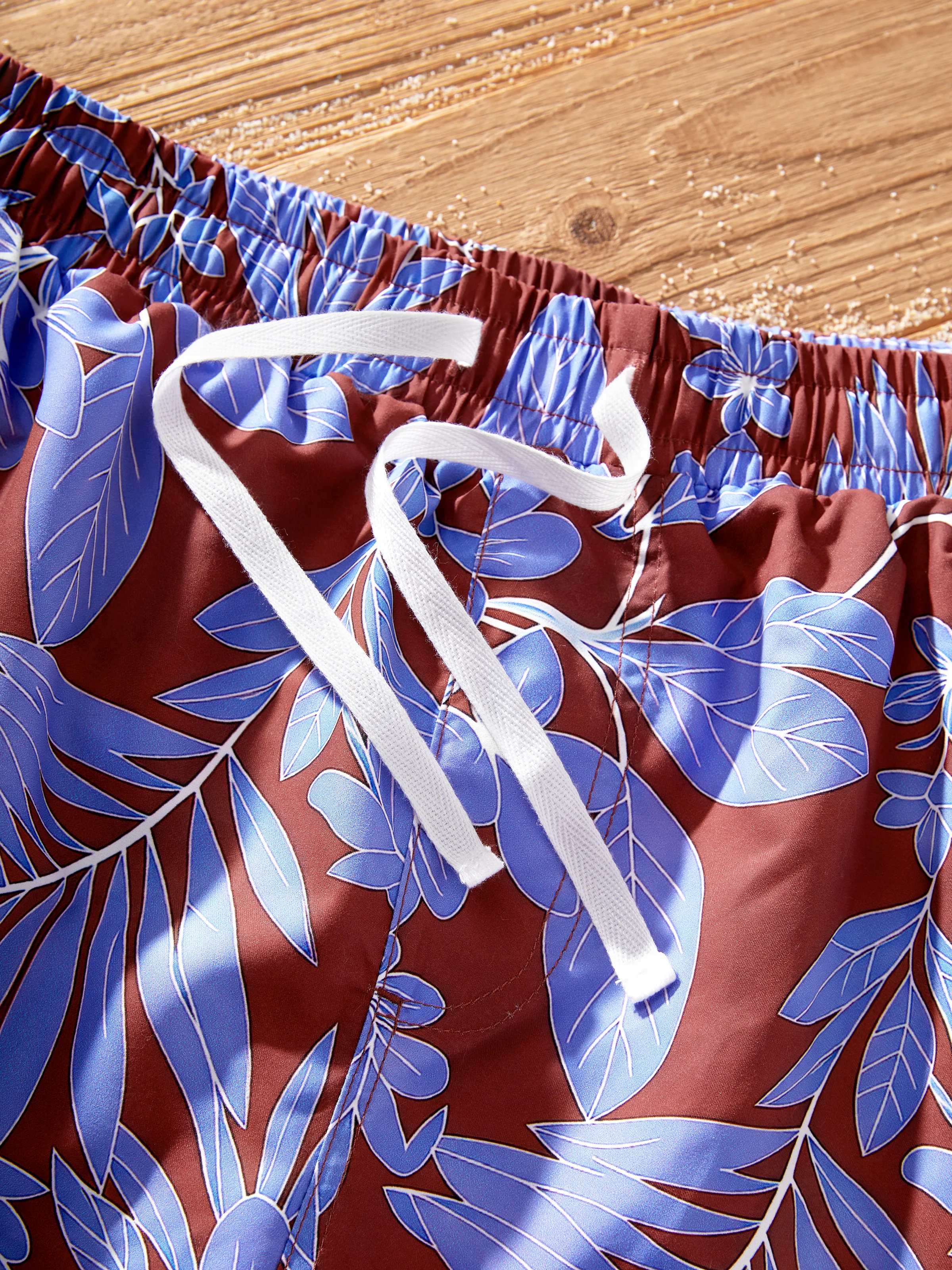 Family Matching Tropical Leaf Print Swimsuits Cutout One-Piece & Swim Trunks Set Multi-color - Image 12