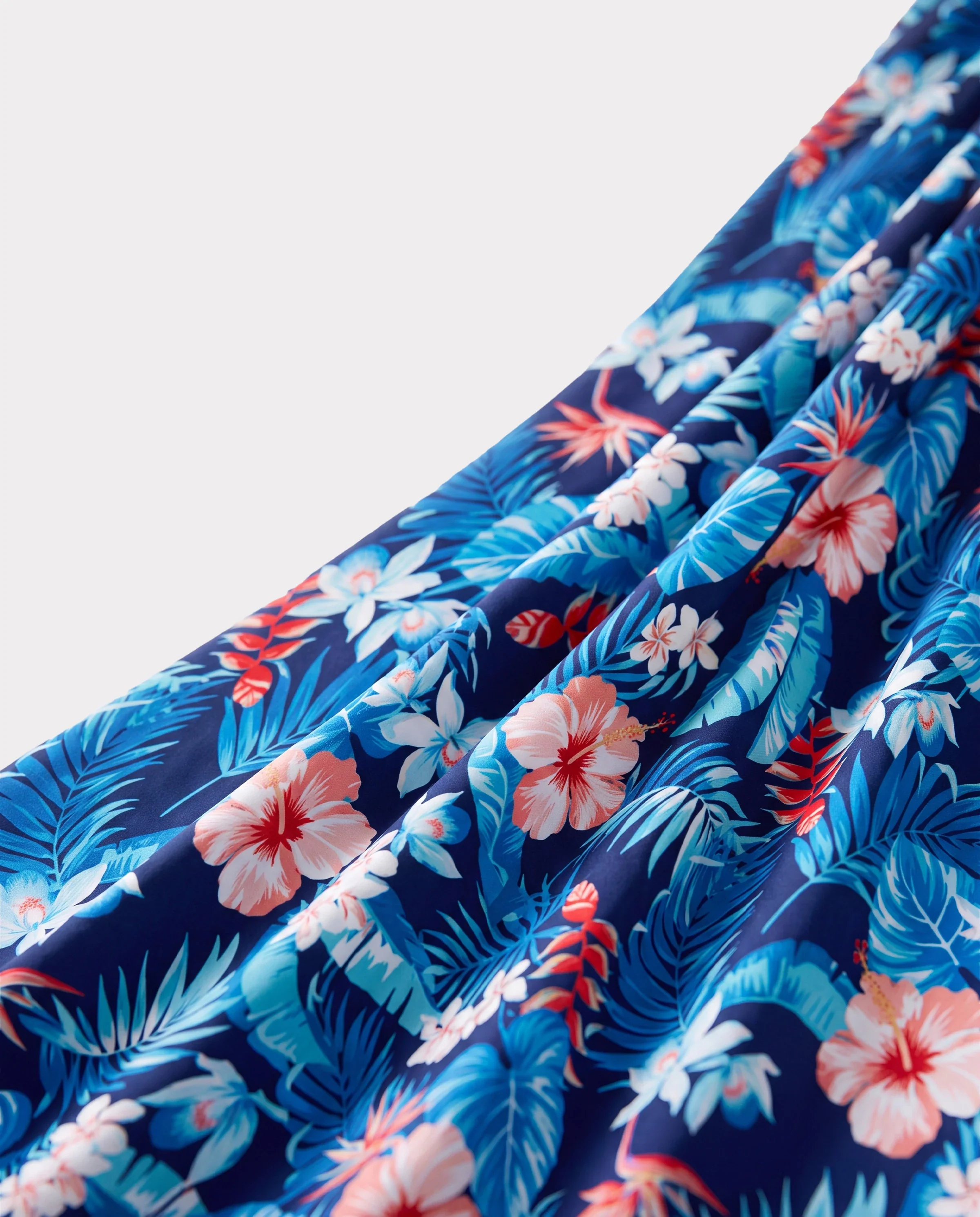 Family Matching Vacation Set Tropical Floral Print Shirt or Halter Dresses for Dad, Mom, Kids & Baby, Perfect for Summer Holidays & Family Photos Deep Blue - Image 7