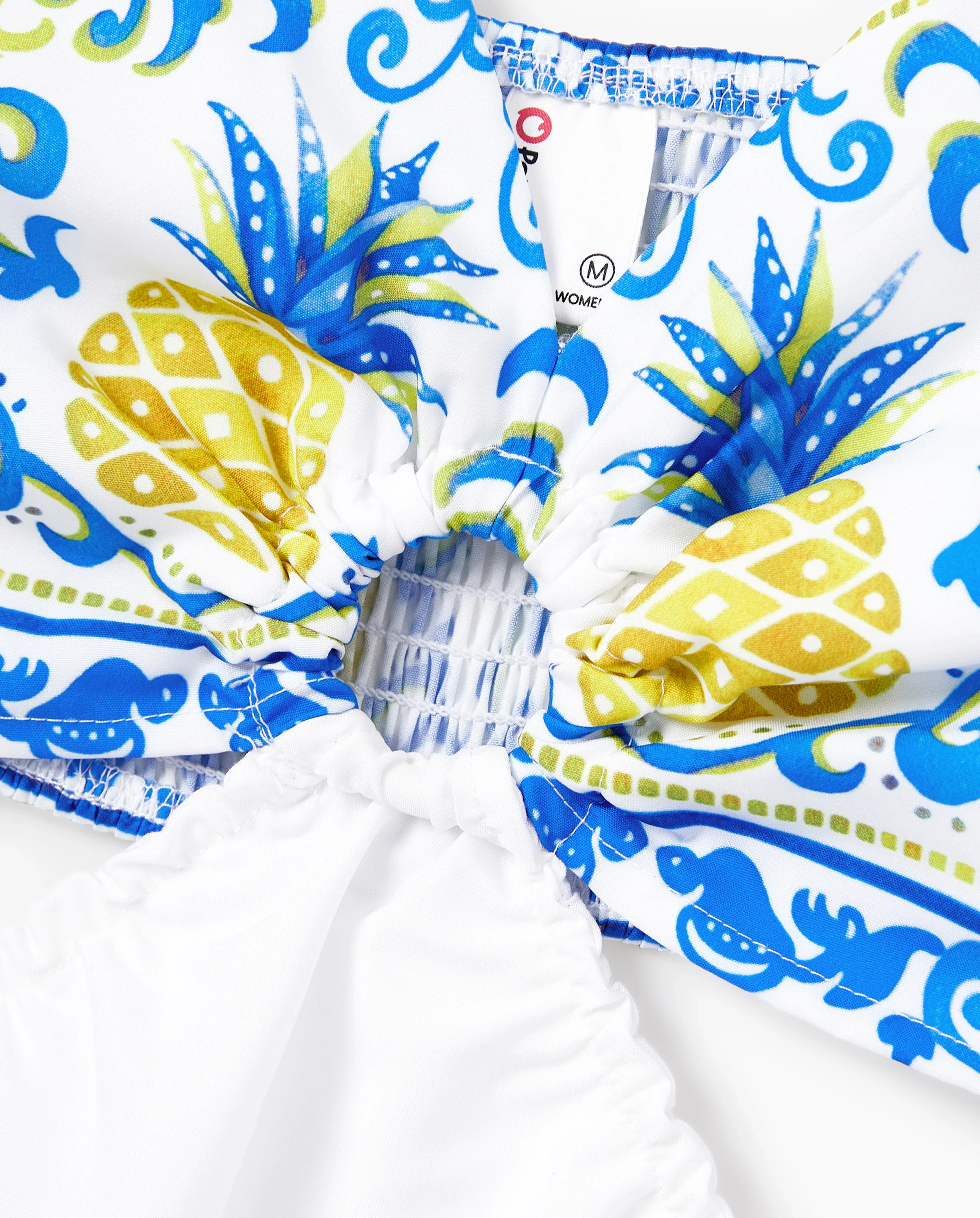 Family Matching Vacation Set Tropical Pineapple Coconut Tree Print Short-sleeve T-shirt or Hollow out Strap Dress for Summer Vacation White - Image 8