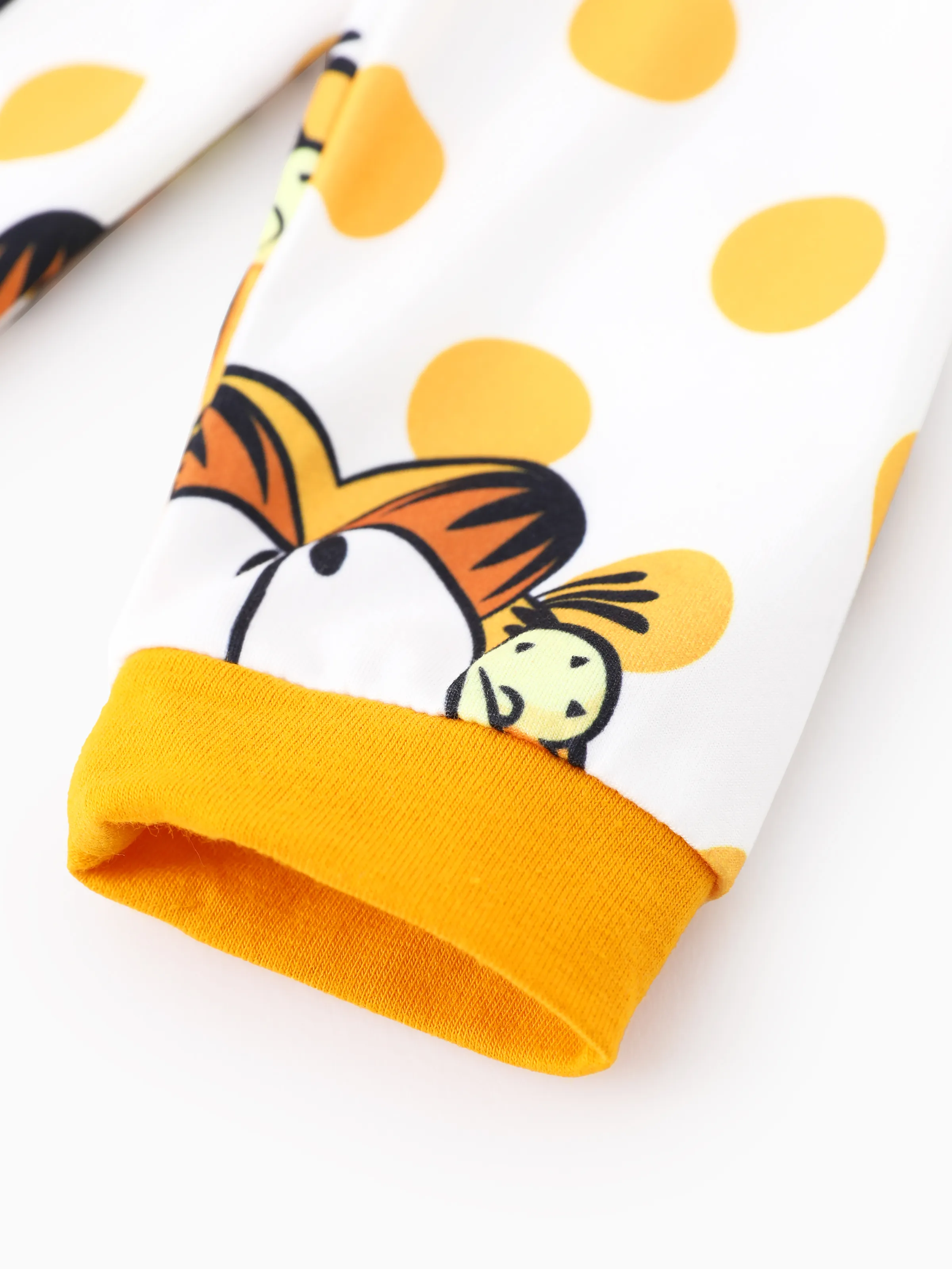 Garfield Baby Boy/Girl 2pcs Polka Dot Long-sleeve Jumpsuit with Drool Bibs Set
Yellow - Image 4