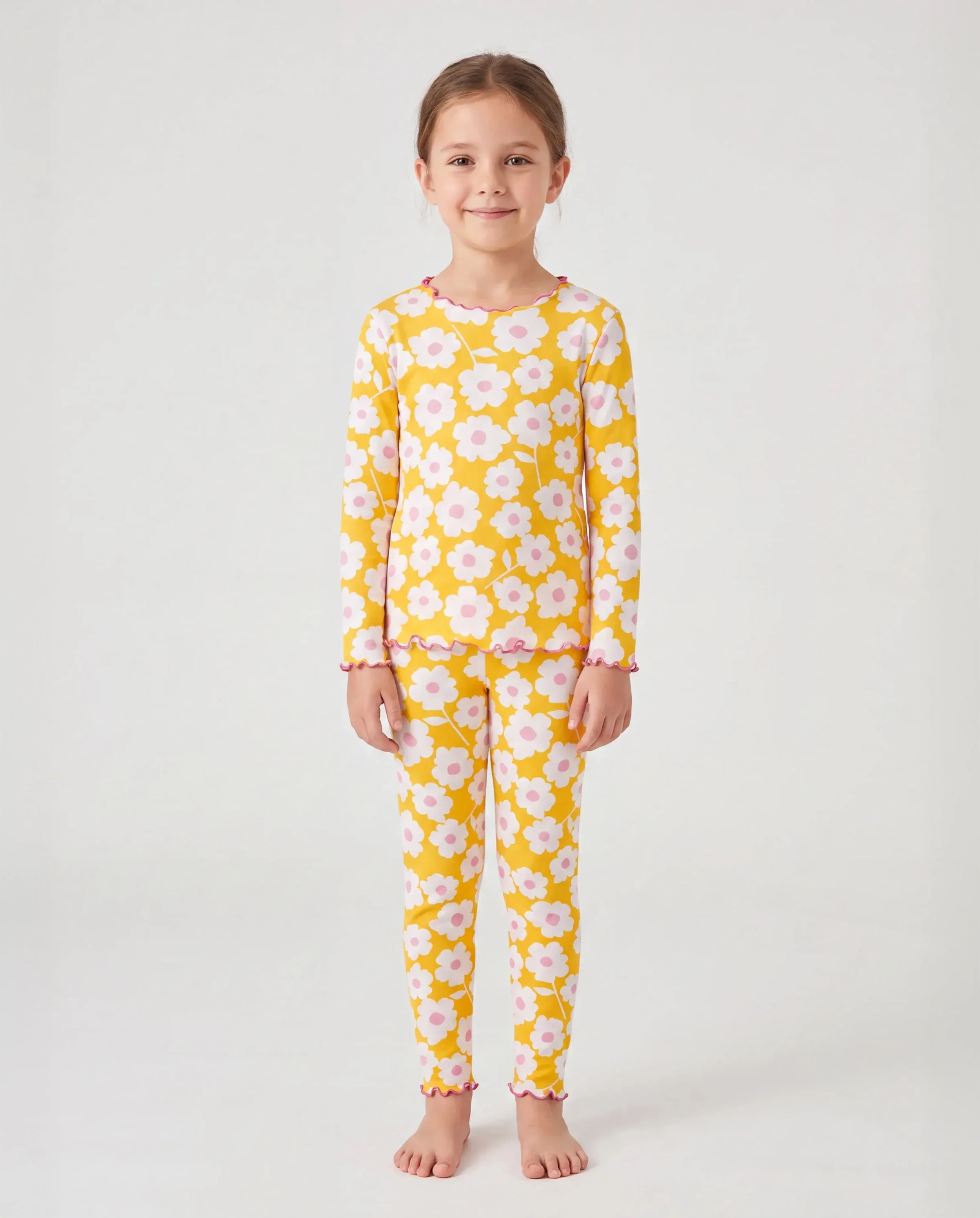 Halloween Pajama Set 2-piece Modal Pajamas With Childlike Print for Toddler / Kids ( Snug-Fitting ) Yellow - Image 2
