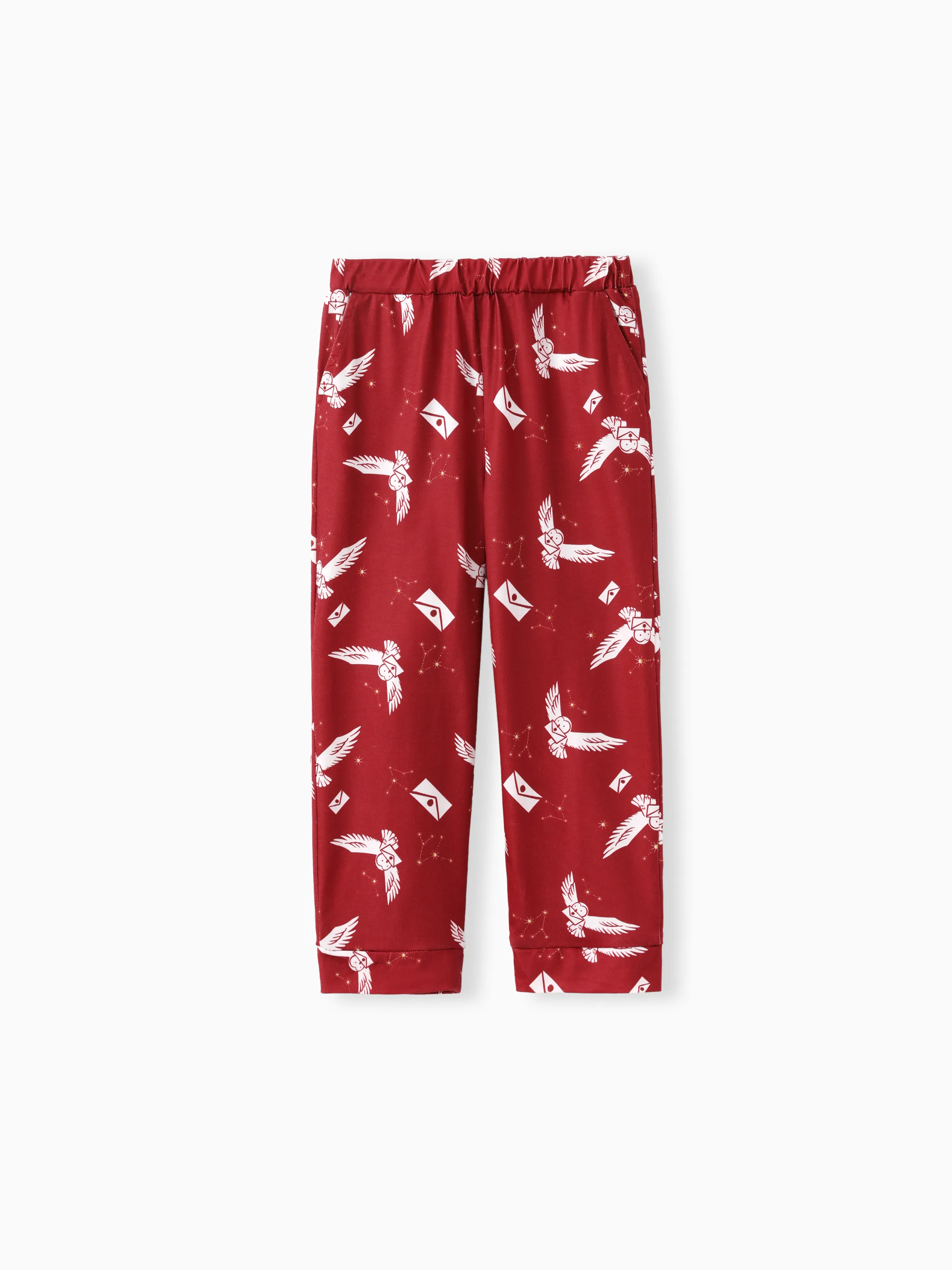 Harry Potter Family Matching 2pcs Christmas Owl Pattern Lapel Long-sleeve Pajamas Set (Flame Resistant) MultiColour - Image 10