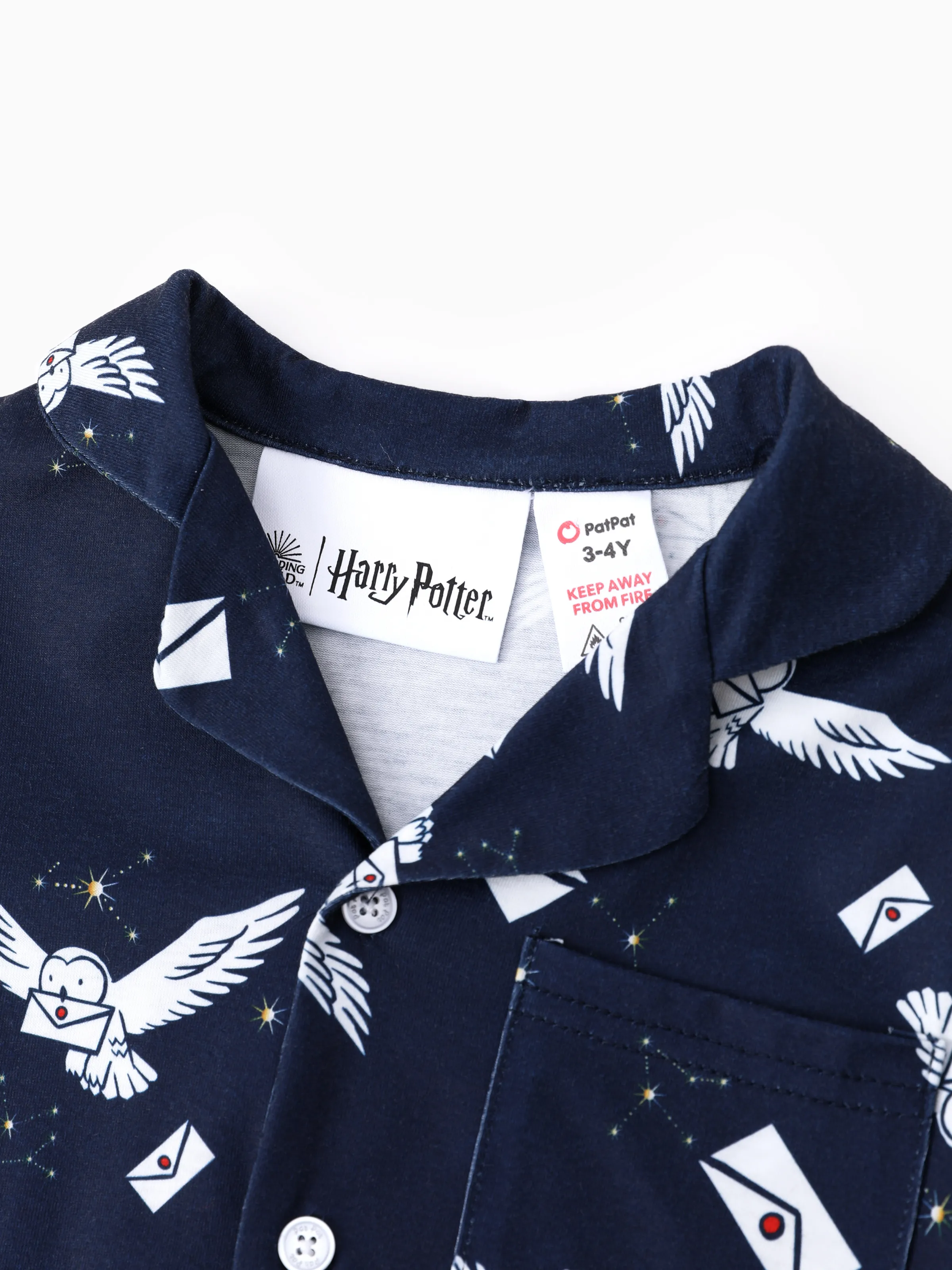 Harry Potter Family Matching 2pcs Christmas Owl Pattern Lapel Long-sleeve Pajamas Set (Flame Resistant) MultiColour - Image 16