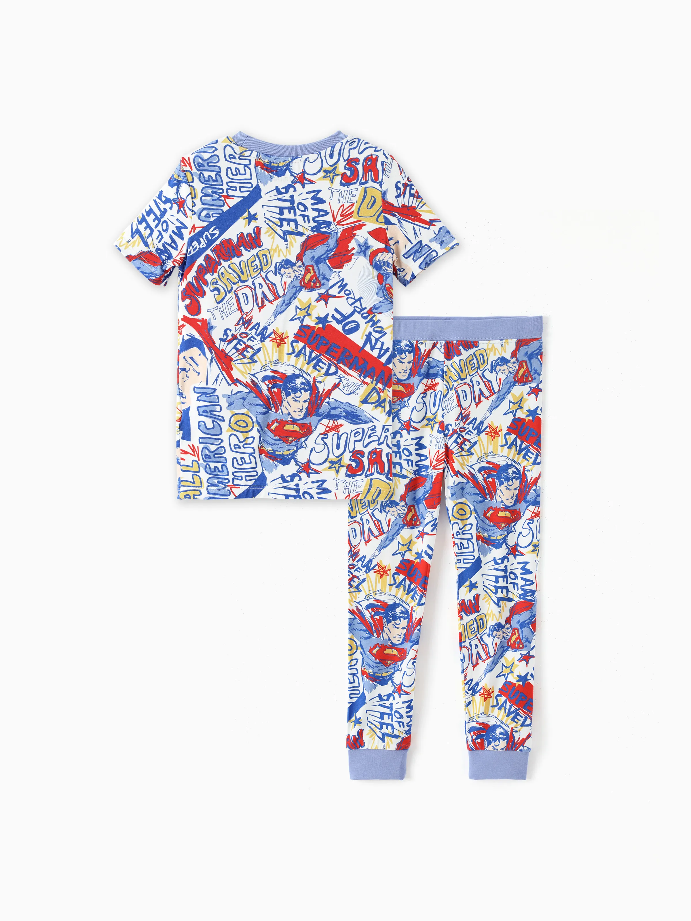 Justice League Toddler/Kid Boy Bamboo Superman 2pcs Pajamas Set Blue - Image 3