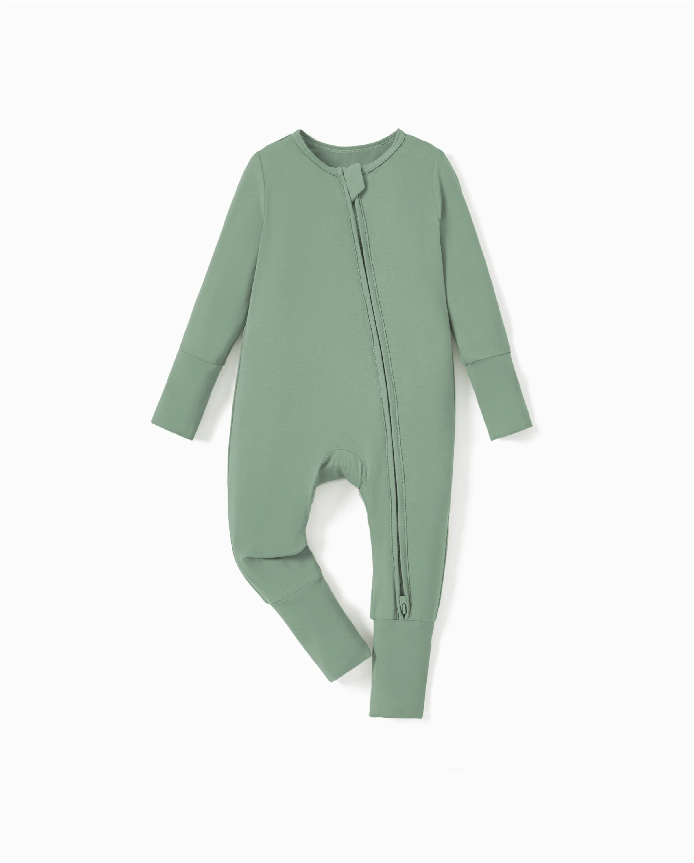 Kids Baby / Girl Bamboo Pajamas With Childlike Print (Snug-Fitting) Dark Green - Image 5