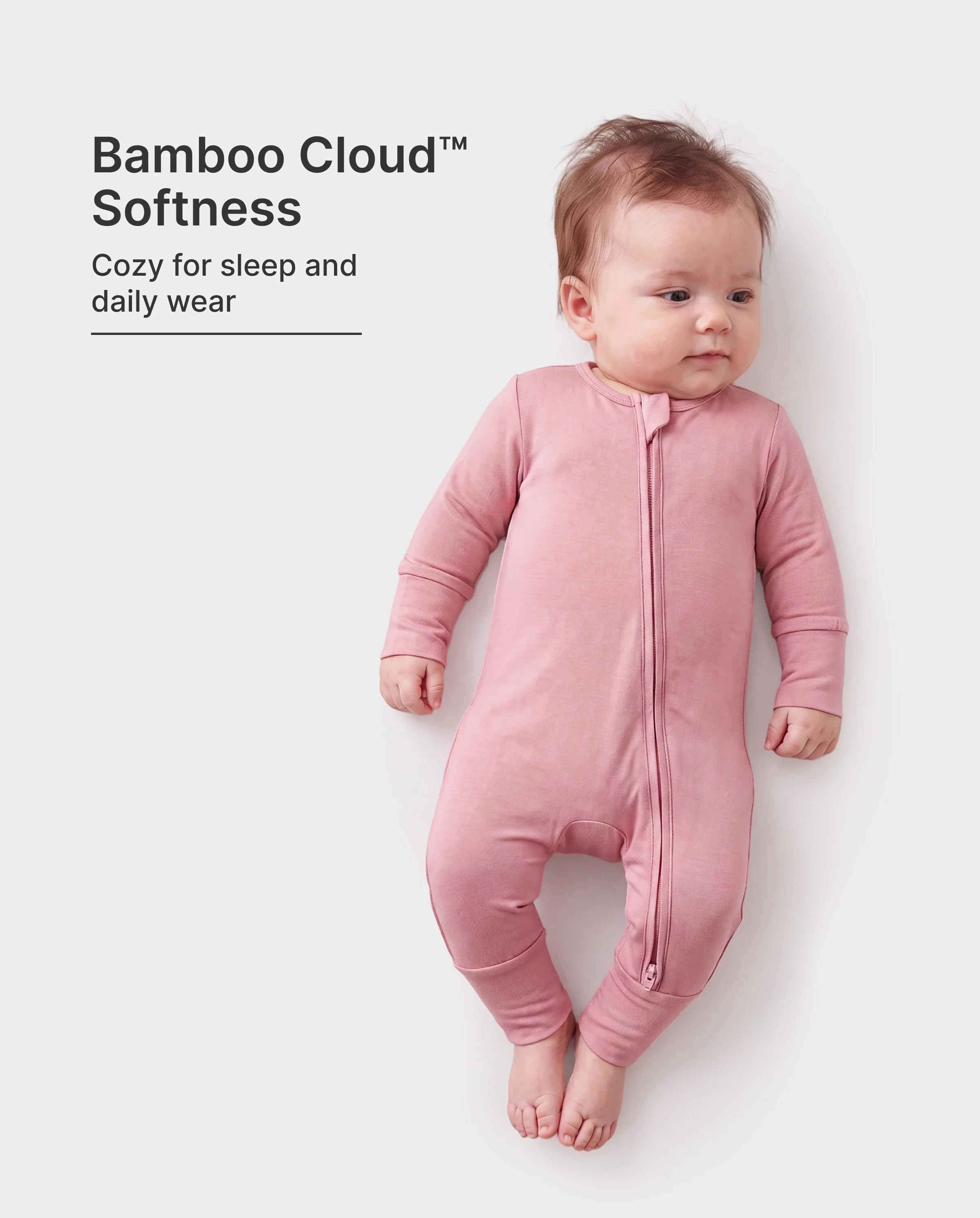 Kids Baby / Girl Bamboo Pajamas With Childlike Print (Snug-Fitting) Pink - Image 2