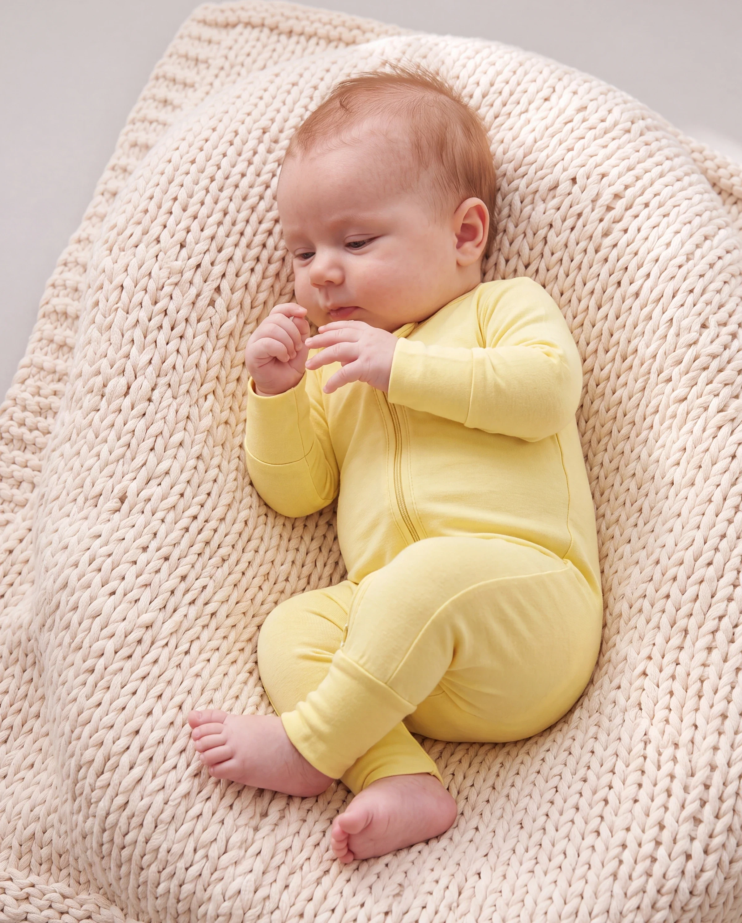 Kids Baby / Girl Bamboo Pajamas With Childlike Print (Snug-Fitting) Yellow - Image 3