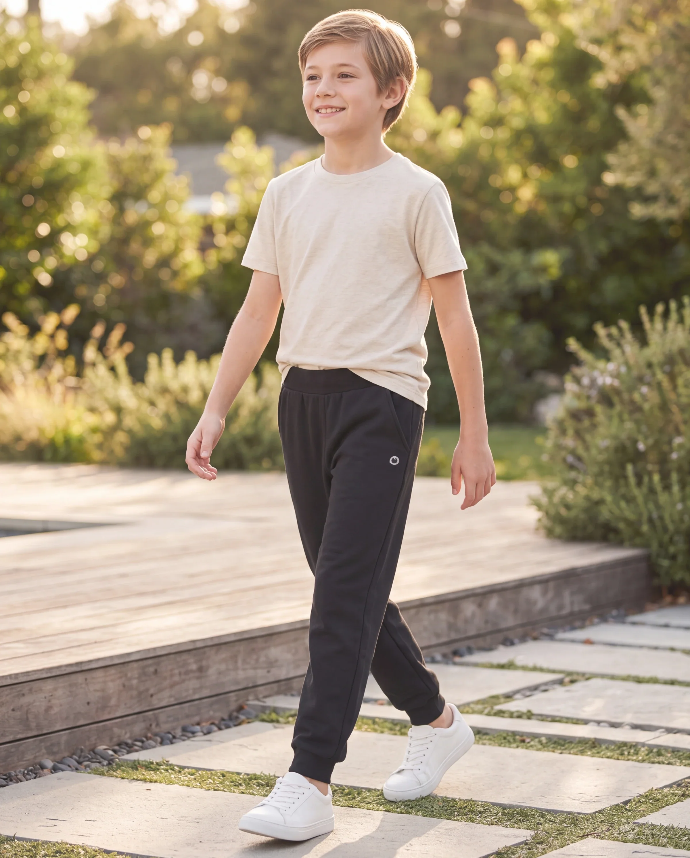 kids fleece lined jogger pants with reflective print and pockets warm breathable and moisture wicking sweatpants for boys and girls deep black - Image 6