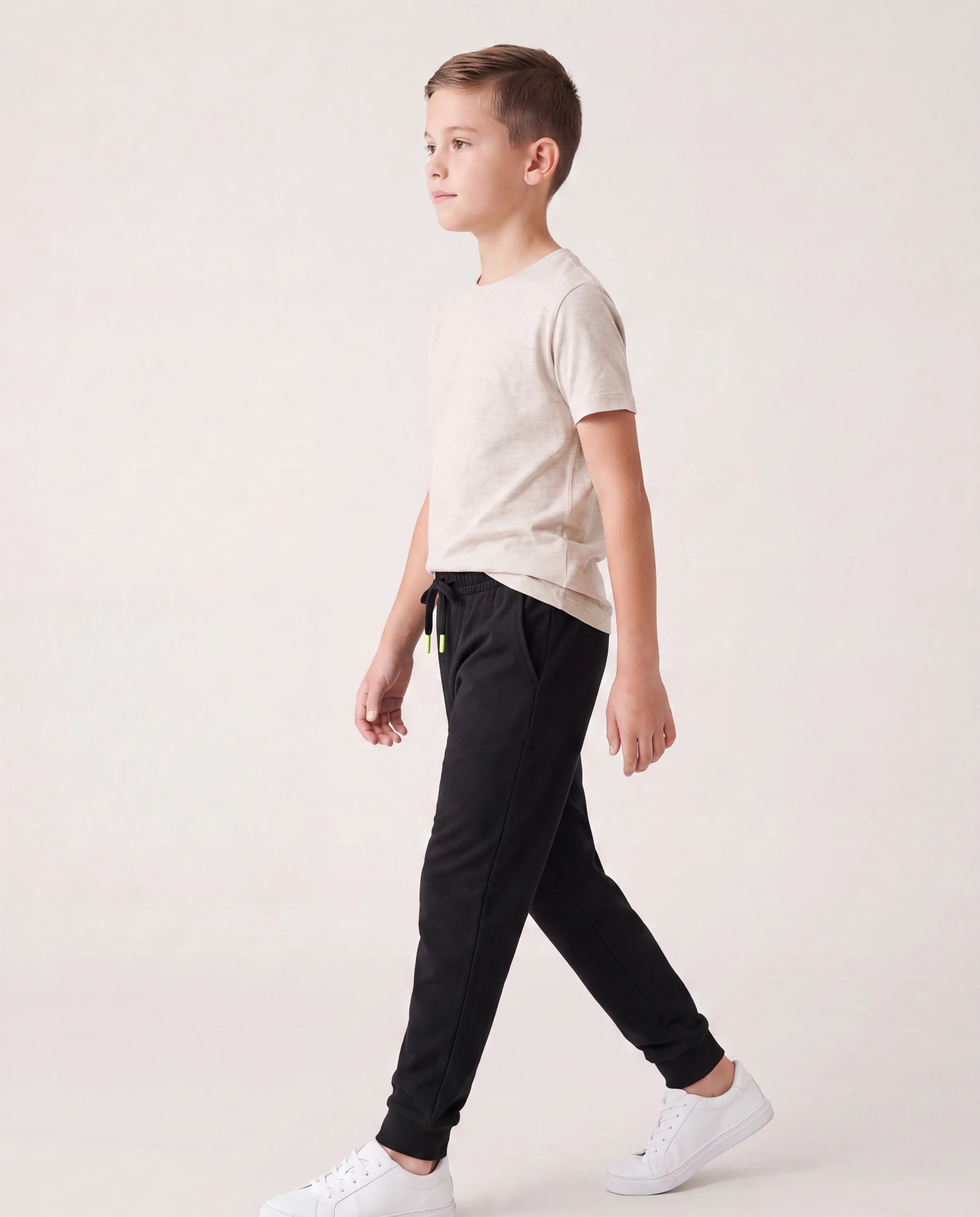 kids-jogger-pants-with-elastic-waistband-and-drawstring-comfortable-everyday-sweatpants-with-pockets-for-boys-and-girls-black - Image 3