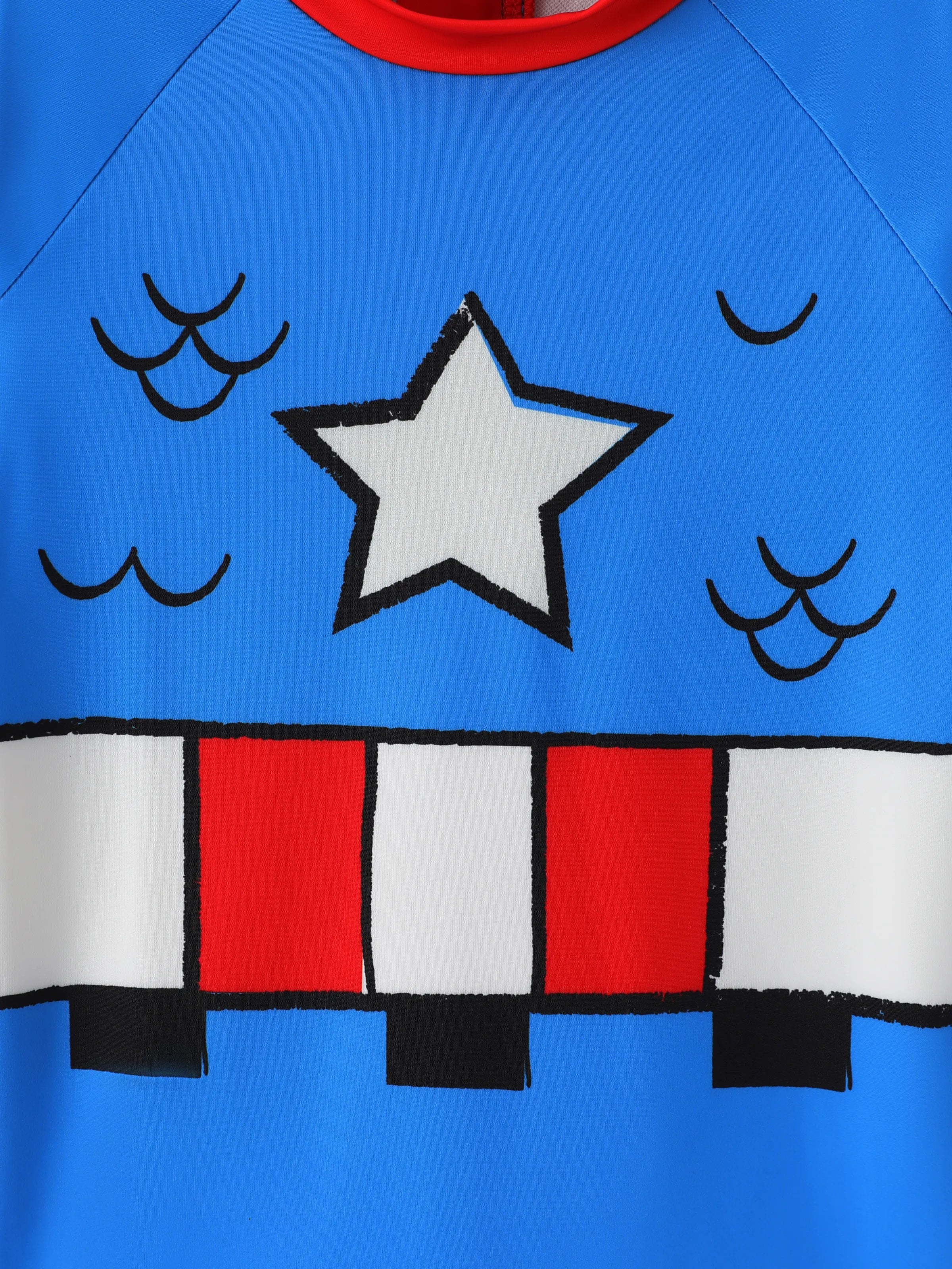 Marvel Baby/Toddler Boy Captain America UPF30+ Star Print Swimsuit Blue - Image 4