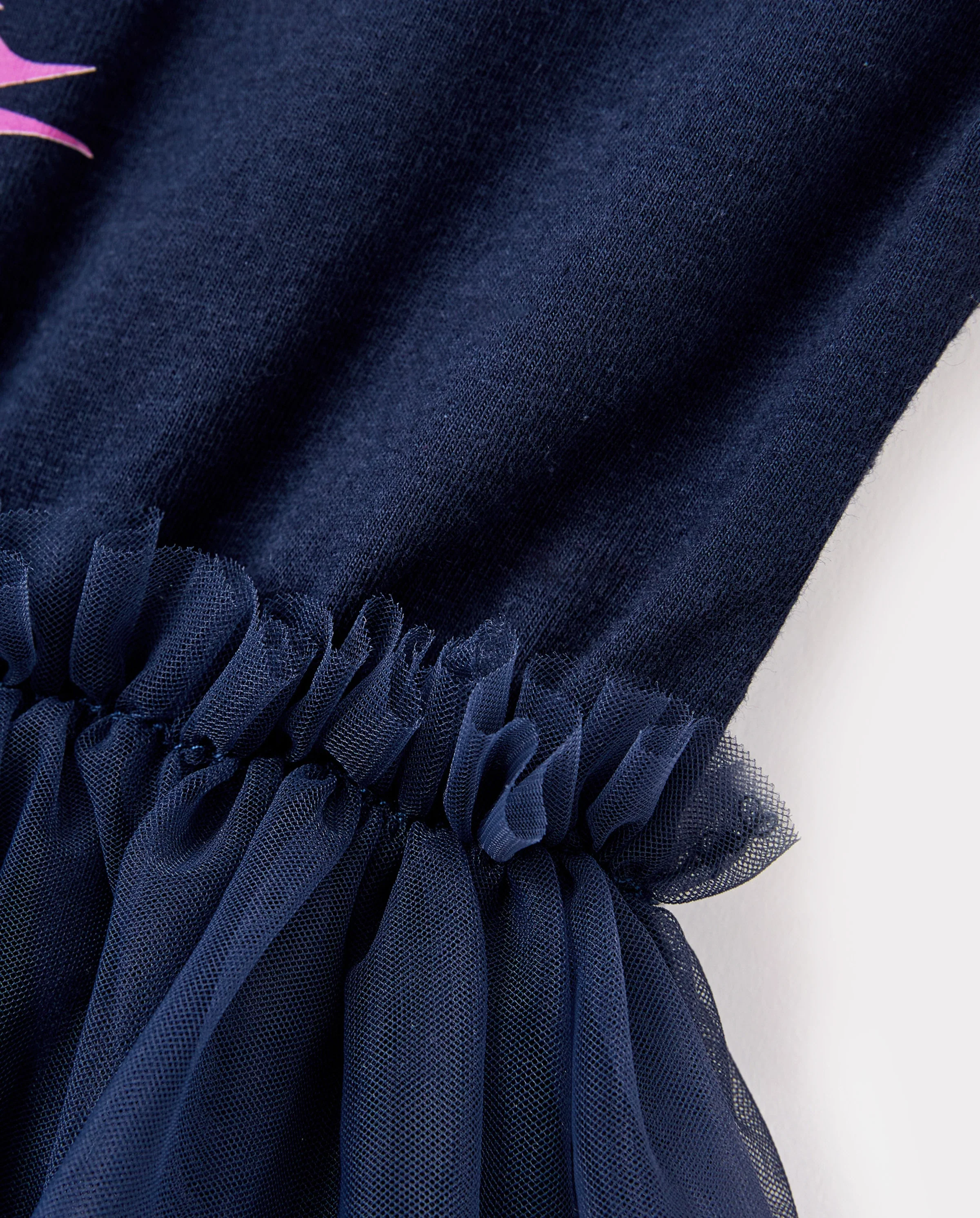 Matching Cotton Dresses for Mommy & Me Unicorn Print with Tulle Skirt for Girls, Knotted Dress for Mom, Perfect for Family Outings & Photos Deep Blue - Image 6