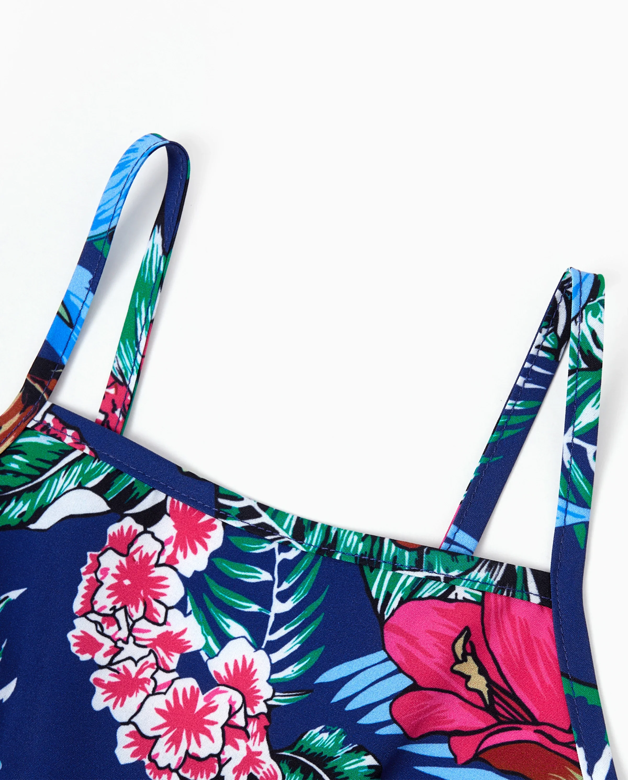 Matching Family Floral Print Sleeveless Cami Jumpsuit for Mommy & Me  Deep Blue - Image 5