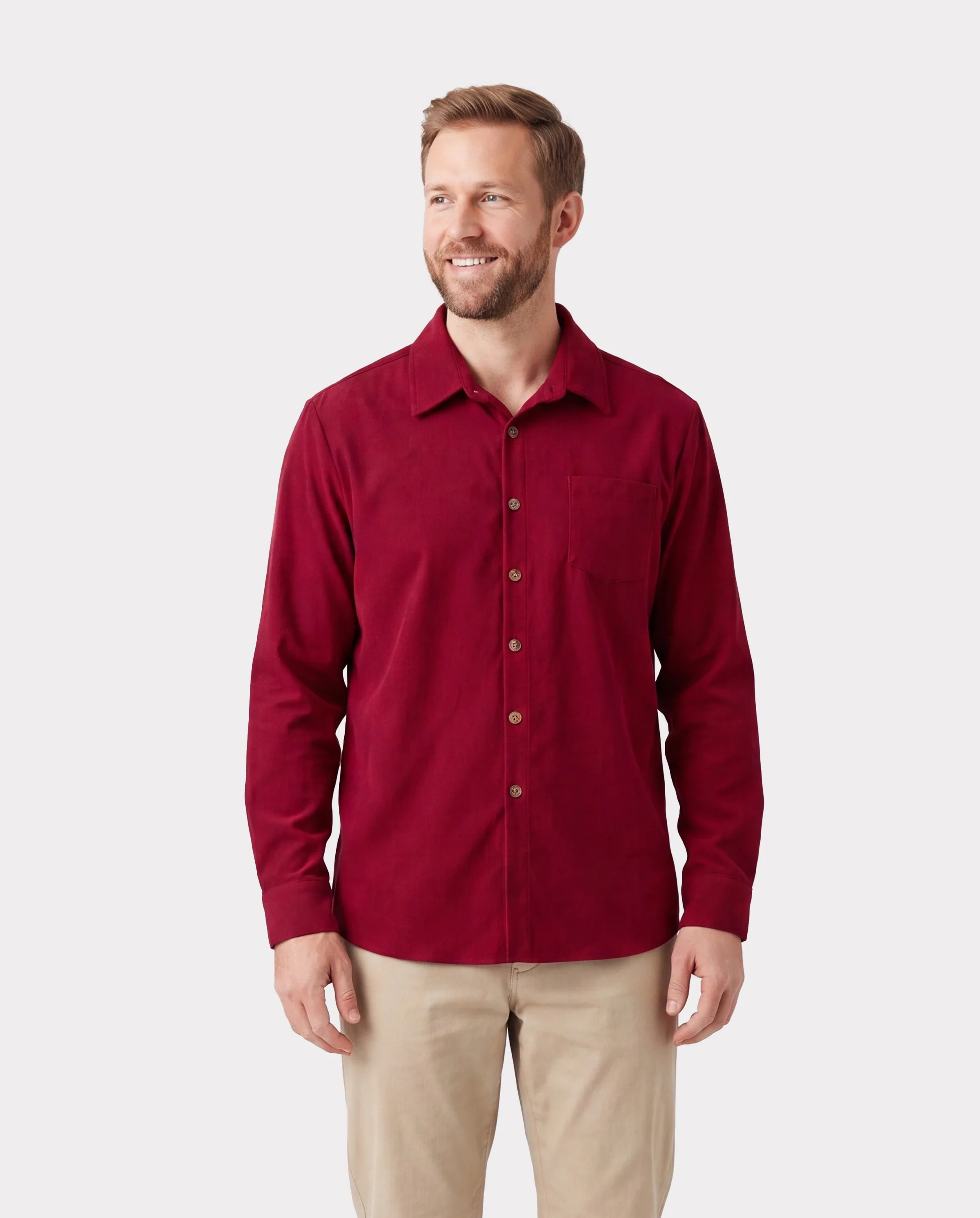 Matching Family Outfit Set Long-sleeve Shirt and Off Shoulder Long-sleeve Plaid Splicing Knitted Dress Burgundy - Image 5