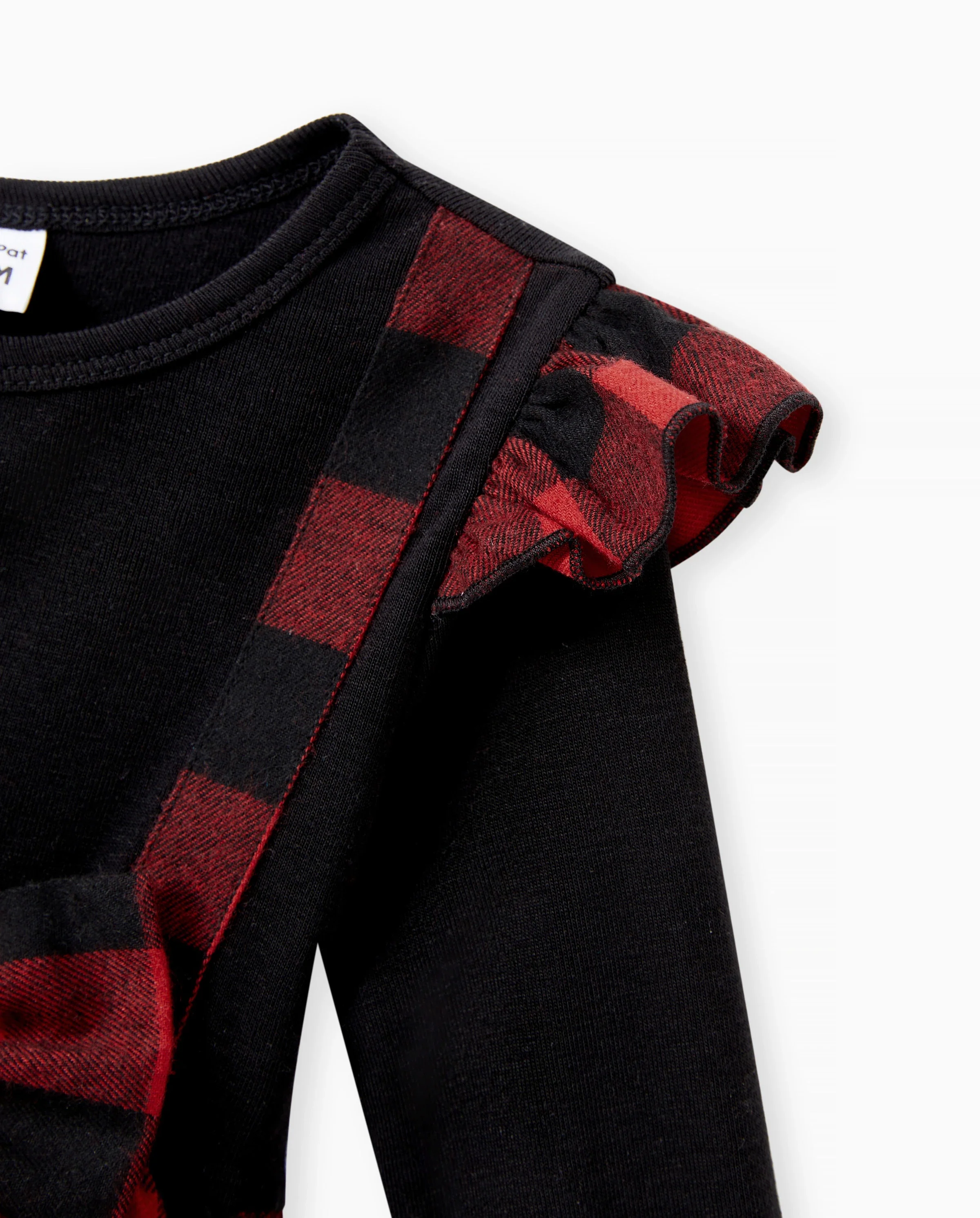 Matching Family Outfits Black and Red Plaid Co-ord Sets Hi-Low Flowy Hemline redblack - Image 8