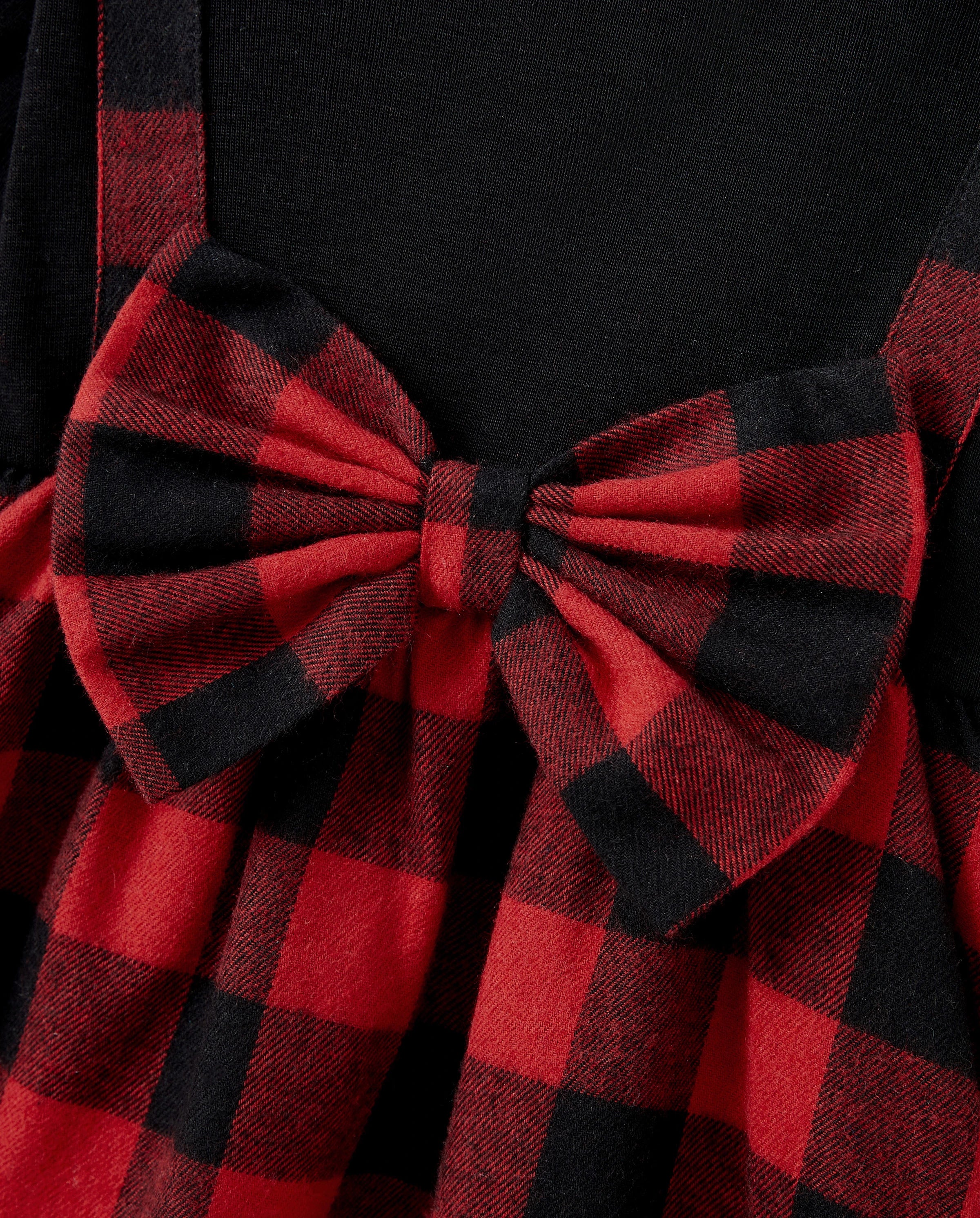 Matching Family Outfits Black and Red Plaid Co-ord Sets Hi-Low Flowy Hemline redblack - Image 9