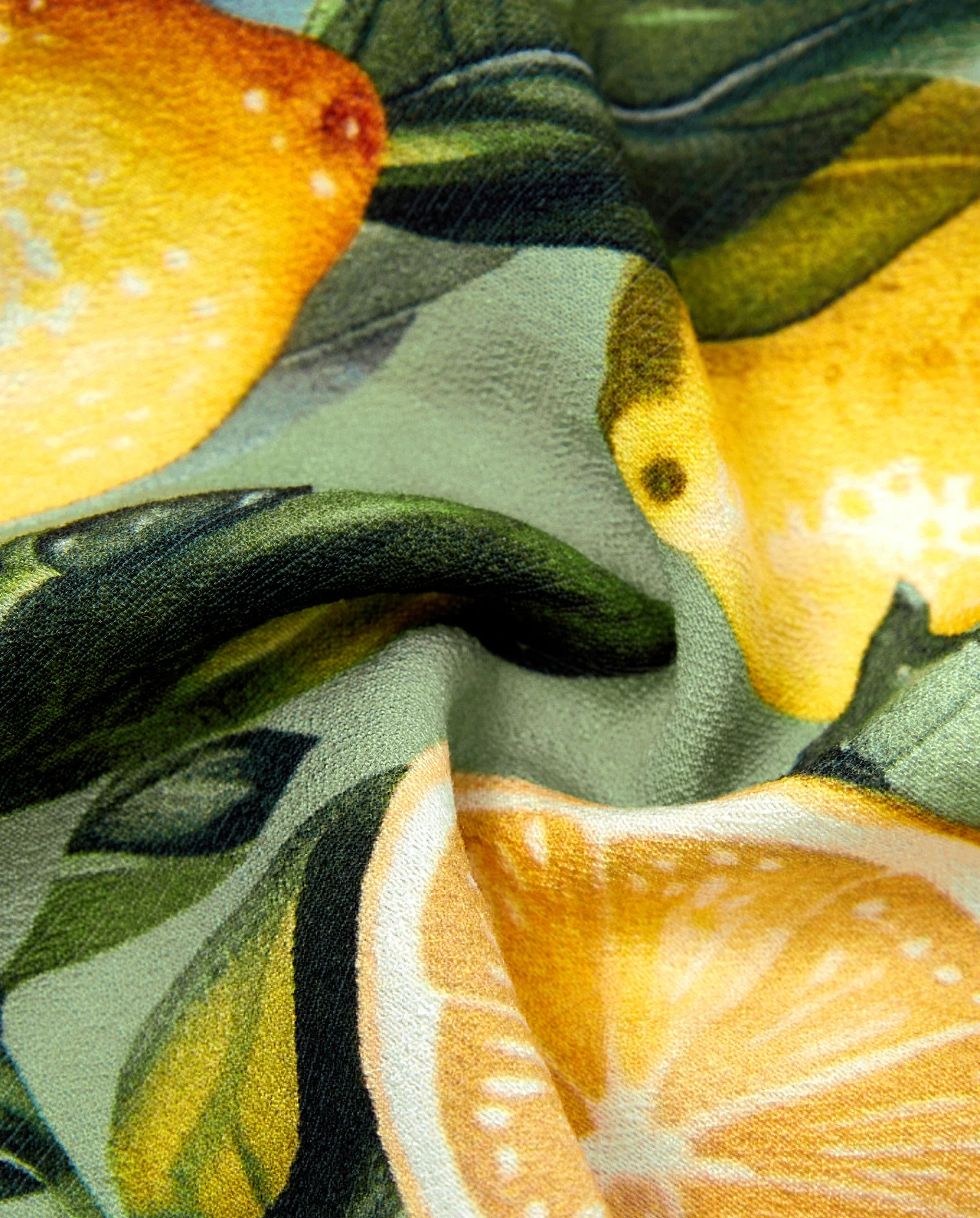 Matching Family Outfits Lemon Print Hawaiian Shirts & Summer Dresses Tropical Vacation Clothes for Men, Women & Kids Green - Image 7