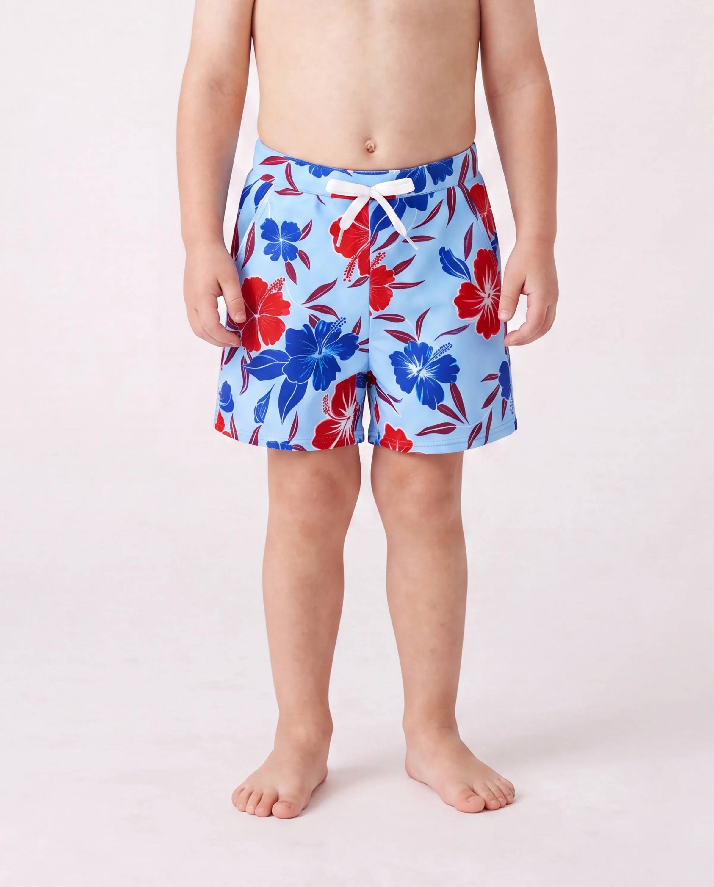 Matching Family Swimwear Floral Print Bikini & Swim Trunks Set for Mom, Dad, & Kids, Perfect for Summer Beach Days & Pool Parties Red - Image 4