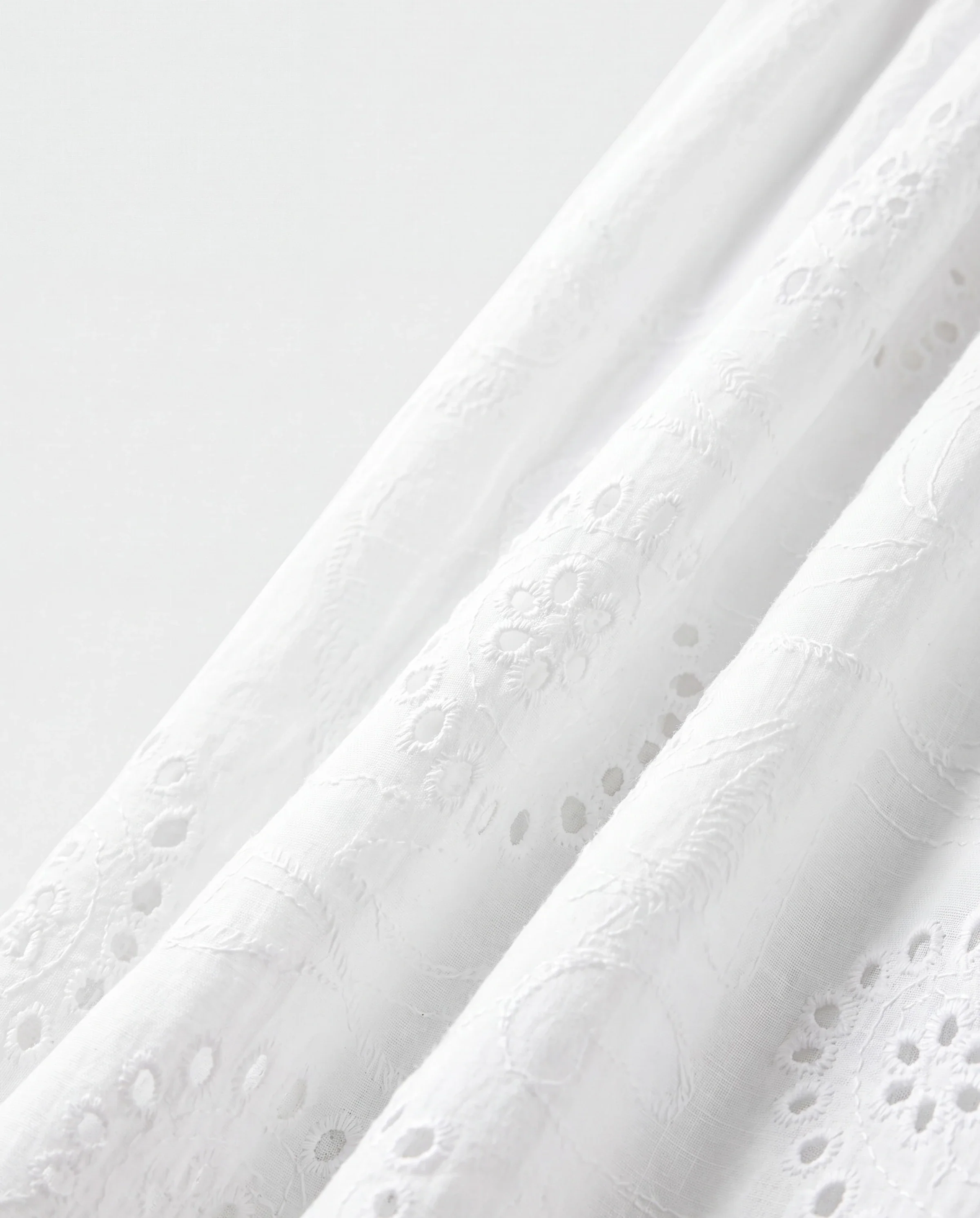 Matching Mom & Me Cotton Dress Eyelet Smocked Dresses with Ruffled Straps, Perfect for Summer Outings & Family Photos White - Image 5