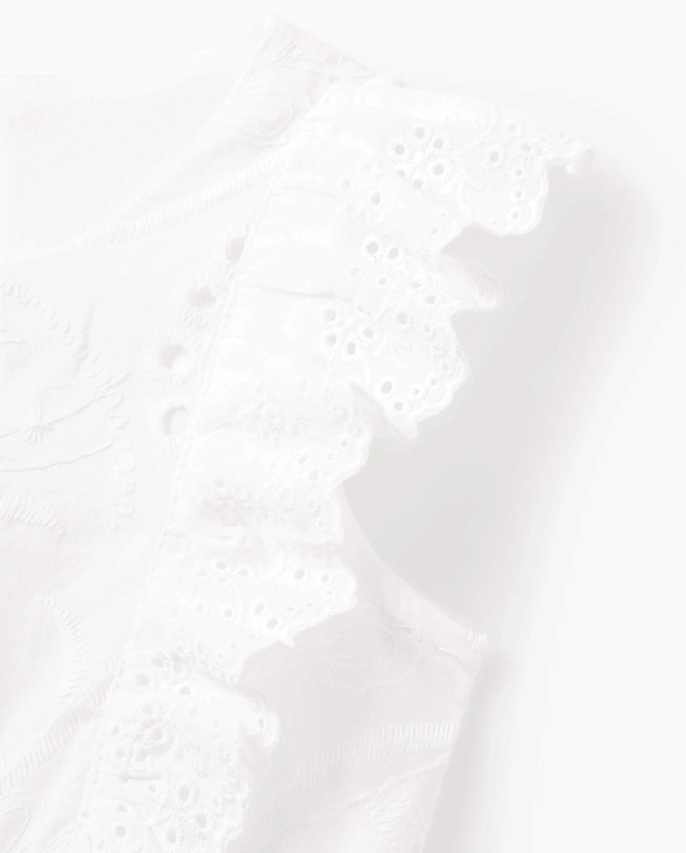 Matching Mom & Me Cotton Dress Eyelet Smocked Dresses with Ruffled Straps, Perfect for Summer Outings & Family Photos White - Image 7