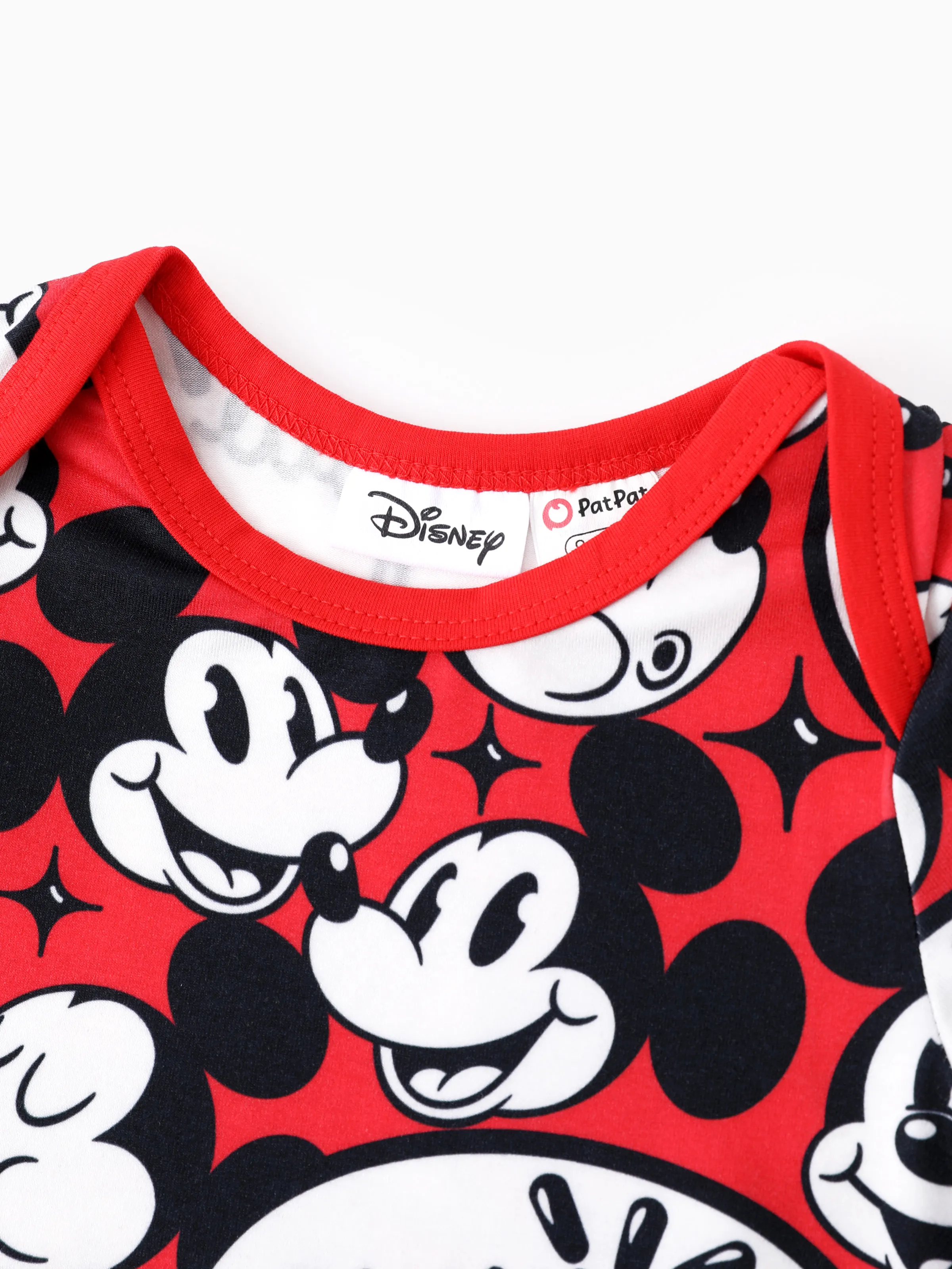 Disney Mickey and Friends Mommy and Me Family matching 1pc Mickey Mouse Graffiti Cotton T-shirt or Colorblock Dress with Built-in Shorts & Pockets or Naia™ Allover Romper Red - Image 10