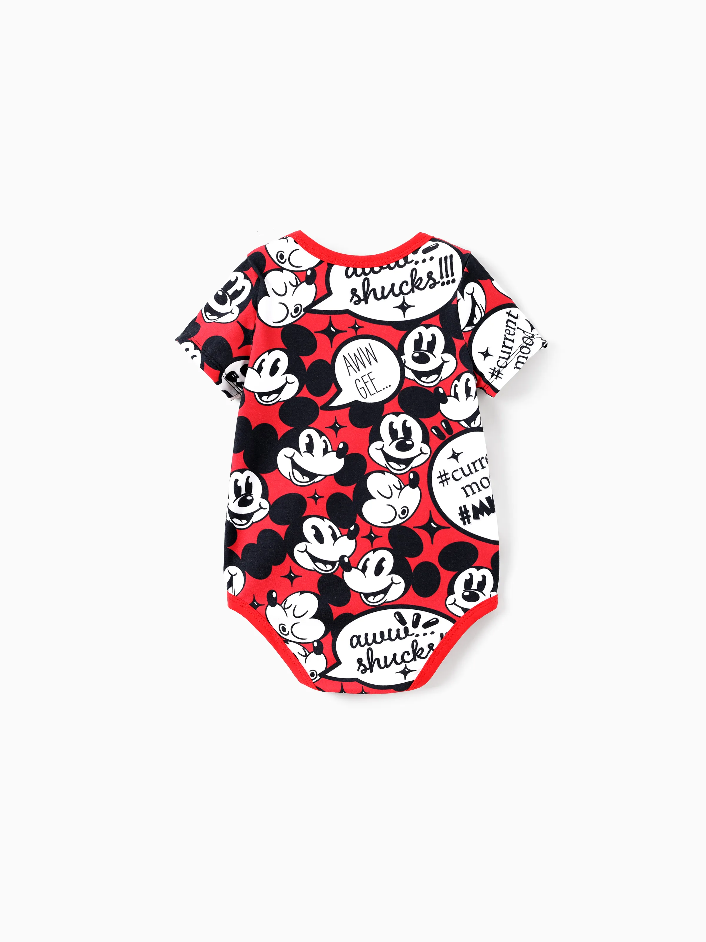 Disney Mickey and Friends Mommy and Me Family matching 1pc Mickey Mouse Graffiti Cotton T-shirt or Colorblock Dress with Built-in Shorts & Pockets or Naia™ Allover Romper Red - Image 9