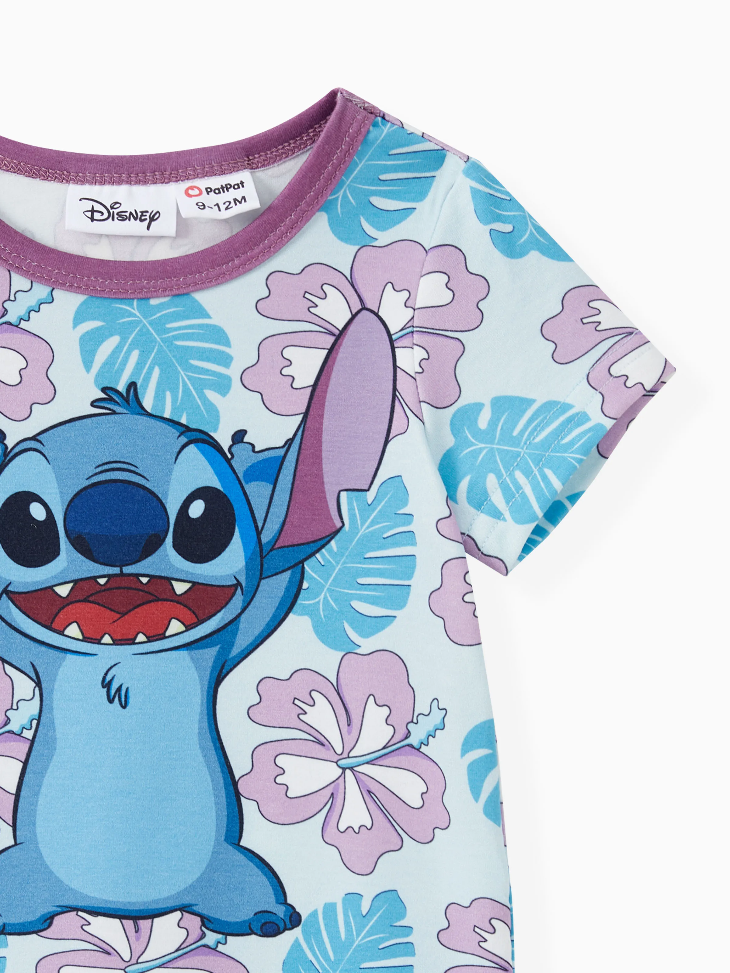 Disney Stitch Mommy and Me Family Matching Naia™ Stitch and Hawaii Style Floral Print Sleeveless Dress/Onesie/Shirt Multi-color - Image 15