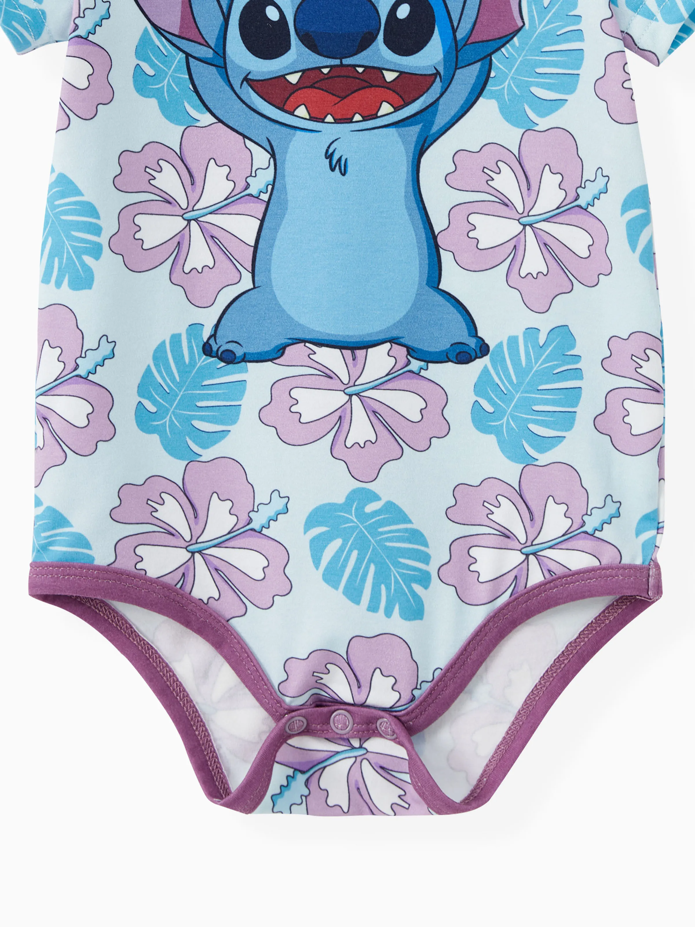 Disney Stitch Mommy and Me Family Matching Naia™ Stitch and Hawaii Style Floral Print Sleeveless Dress/Onesie/Shirt Multi-color - Image 16