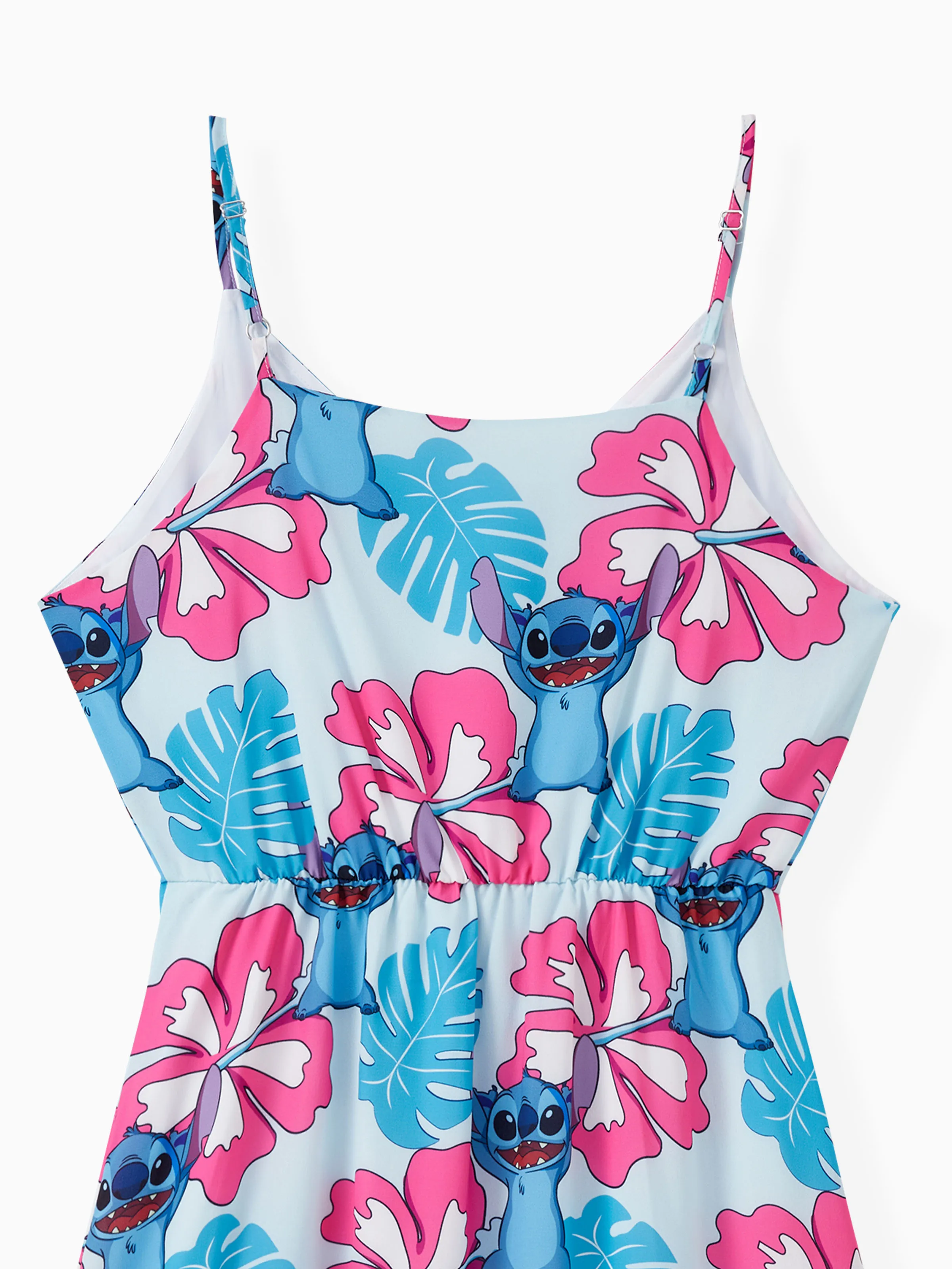 Disney Stitch Mommy and Me Family Matching Naia™ Stitch and Hawaii Style Floral Print Sleeveless Dress/Onesie/Shirt Multi-color - Image 6