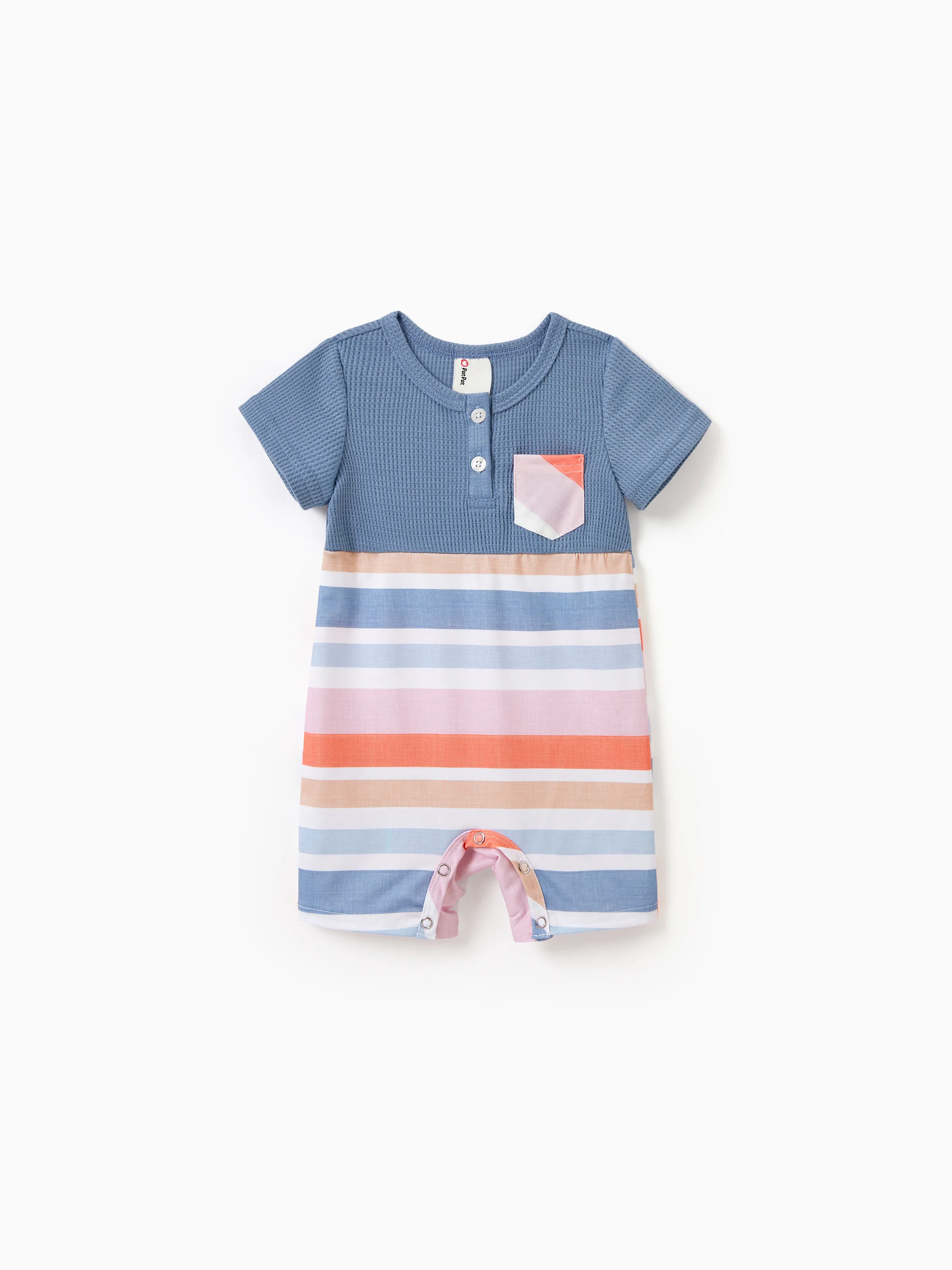 Mommy and Me Family Matching Blue Short-sleeve Tee or Colorful Stripe Camisole Dress Multi-color - Image 12