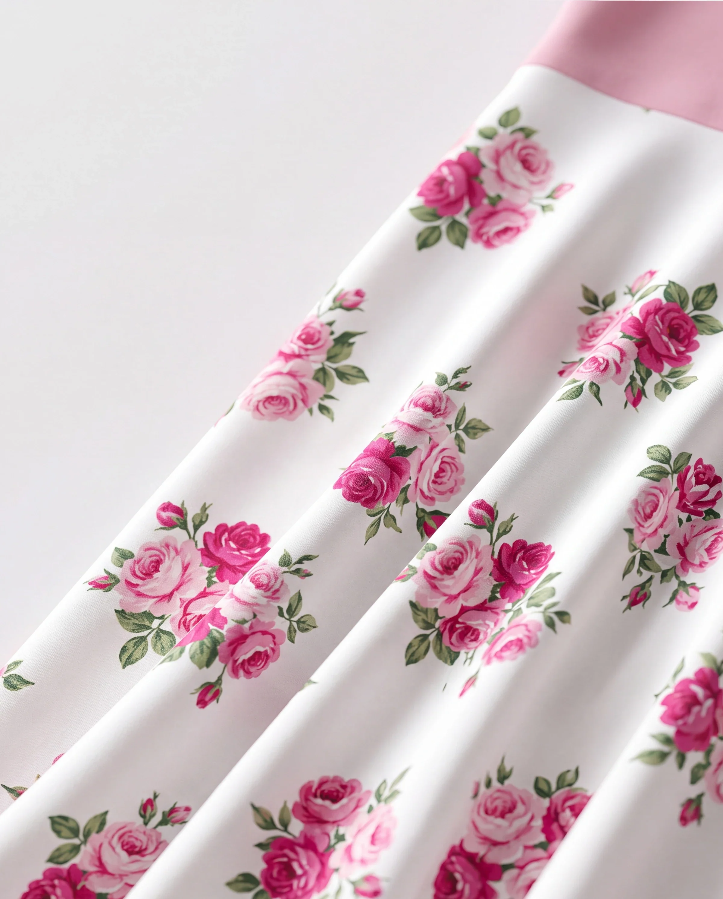 Mommy and Me Family Matching Pink Sleeveless Splicing Floral Print Midi Dresses and Colorblock Short-sleeve Polo Shirts Sets Pink - Image 5