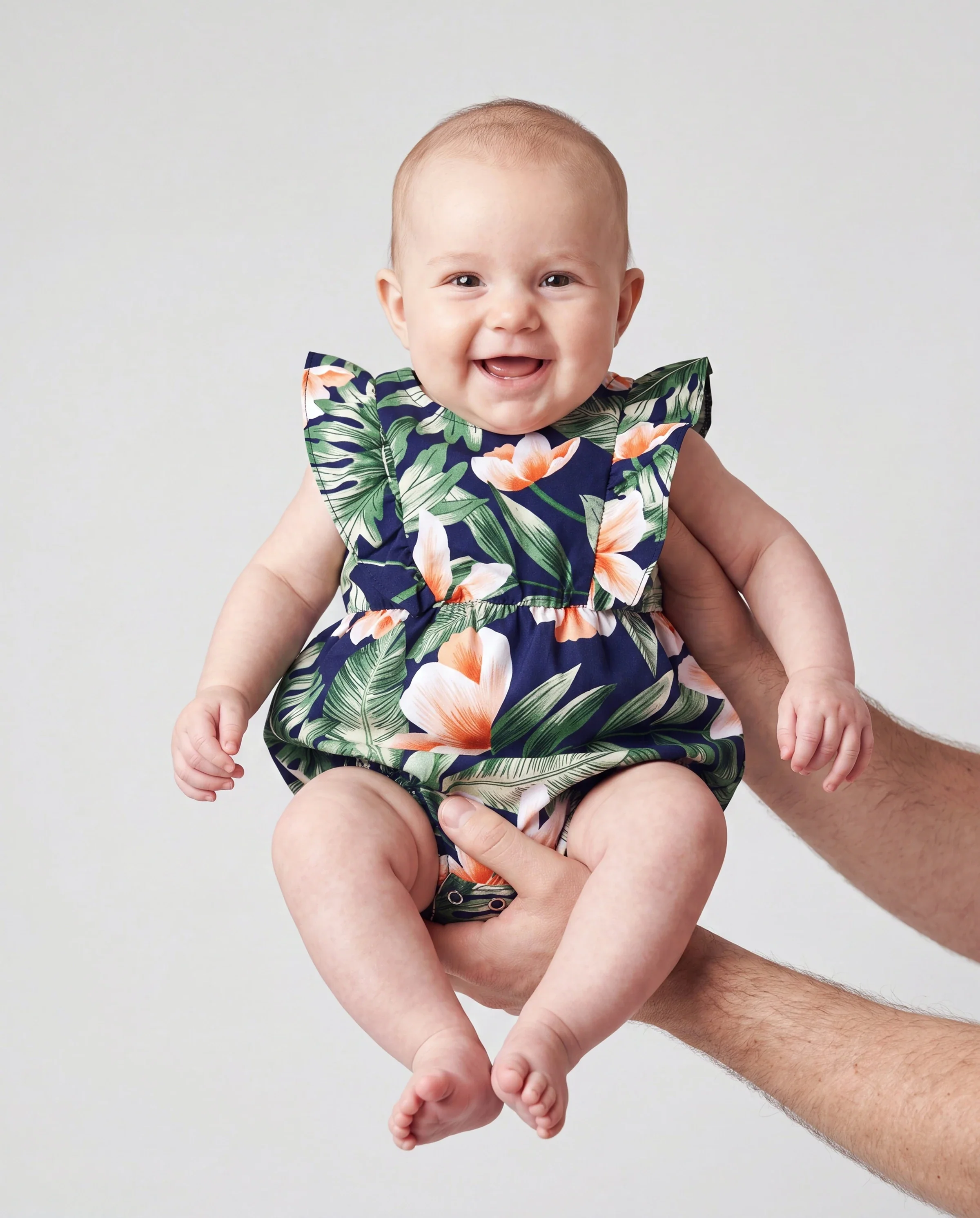 Mommy and Me Family Matching Sets Floral Panel Short-sleeve T-shirts or All Over Floral Print V Neck Spaghetti Strap Midi Dresses with Hidden Snap royalblue - Image 4