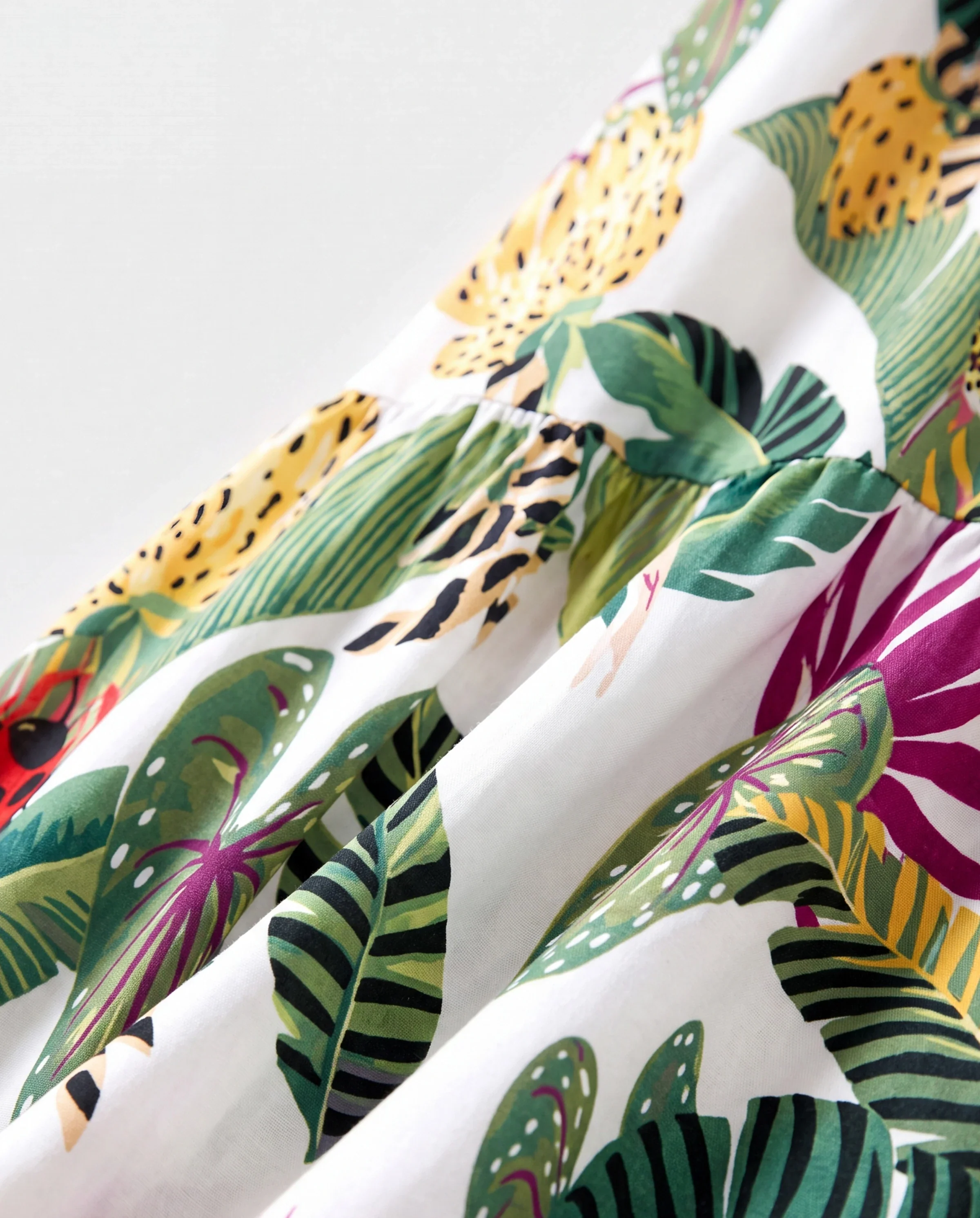 Mommy and Me Family Matching Tropical Floral Print Short-sleeve Top or Camisole Dress Set Multi-color - Image 5