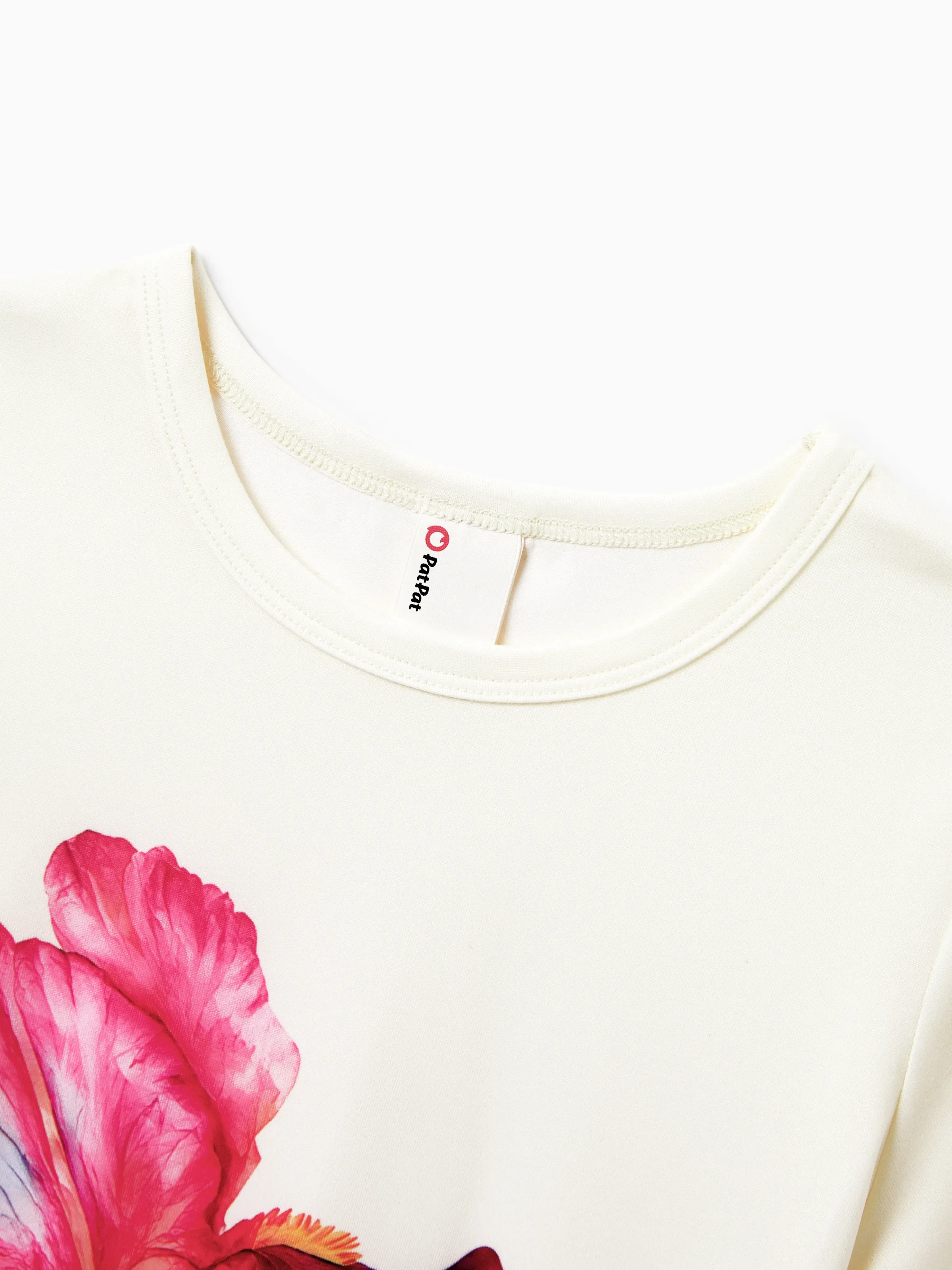 Mommy & me Casual Outfit Floral Print T-shirt or Halter Dress Summer Set for Vacation Apricot - Image 26