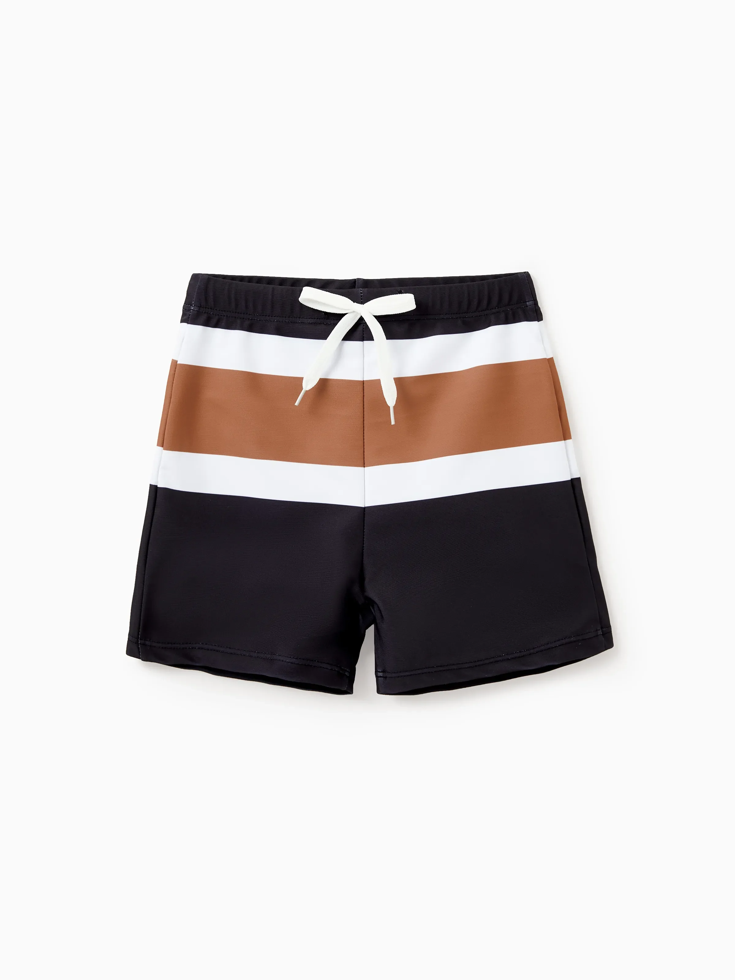 Mommy & me Color Block Swimsuits Striped Bikini & Swim Trunks Set Color block - Image 13