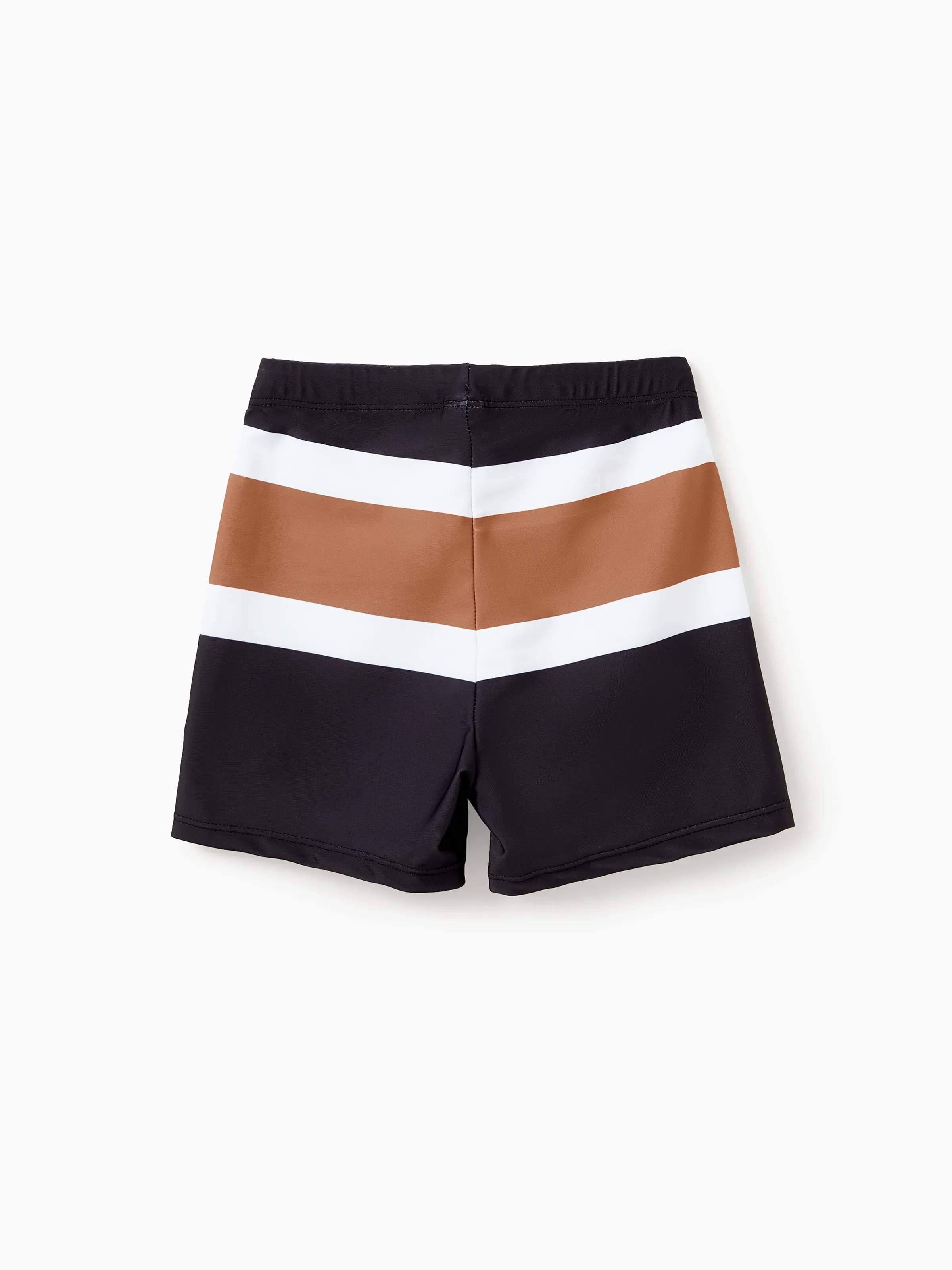 Mommy & me Color Block Swimsuits Striped Bikini & Swim Trunks Set Color block - Image 14